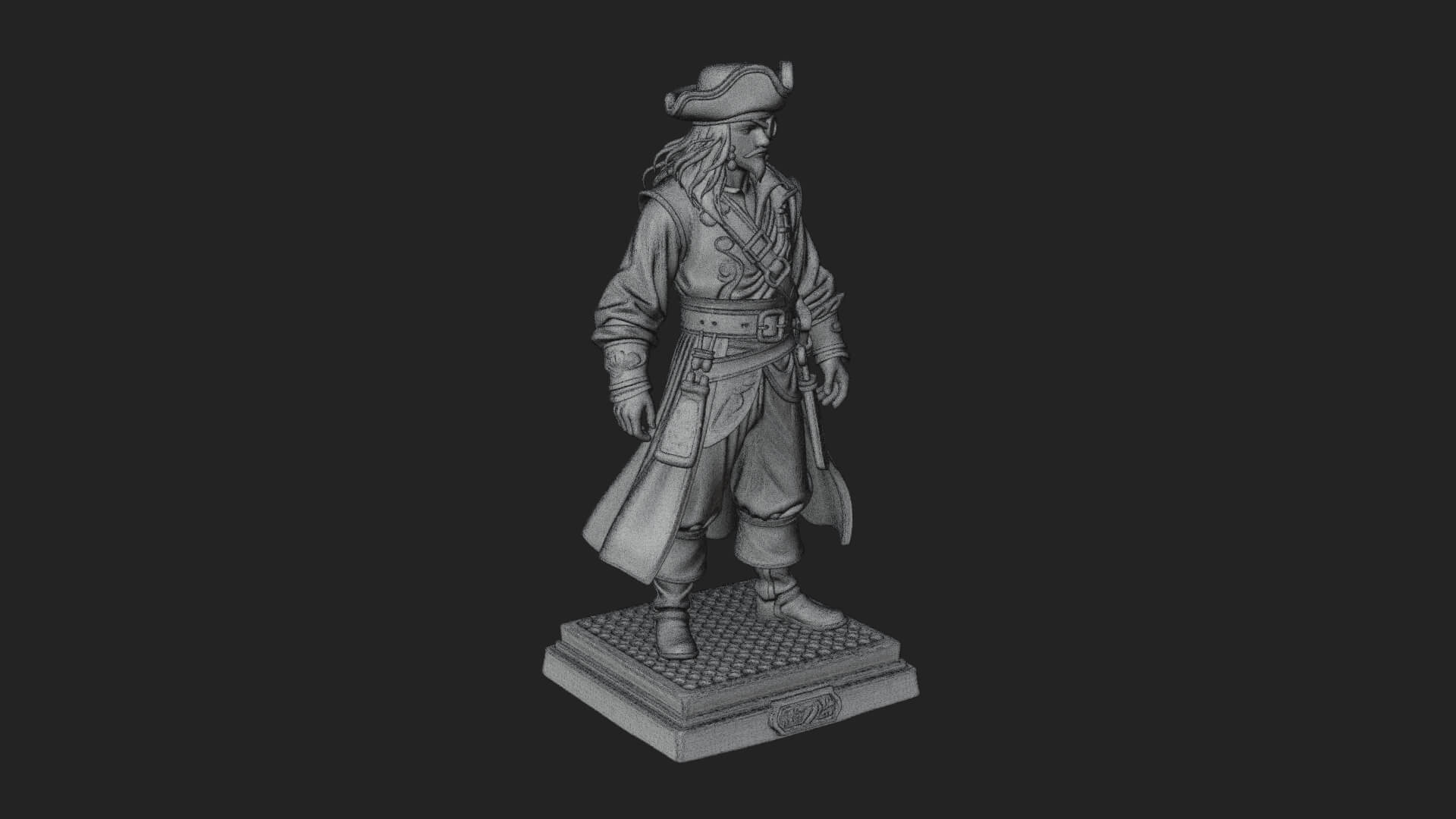 Pirate Captain Statue Design 21 3D Print Model 3D Model