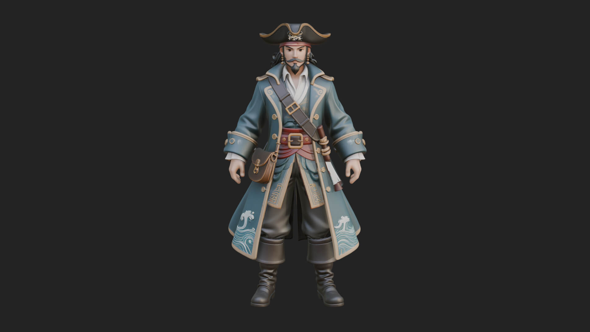 Pirate Captain Statue Design 8 3D Print Model 3D Model