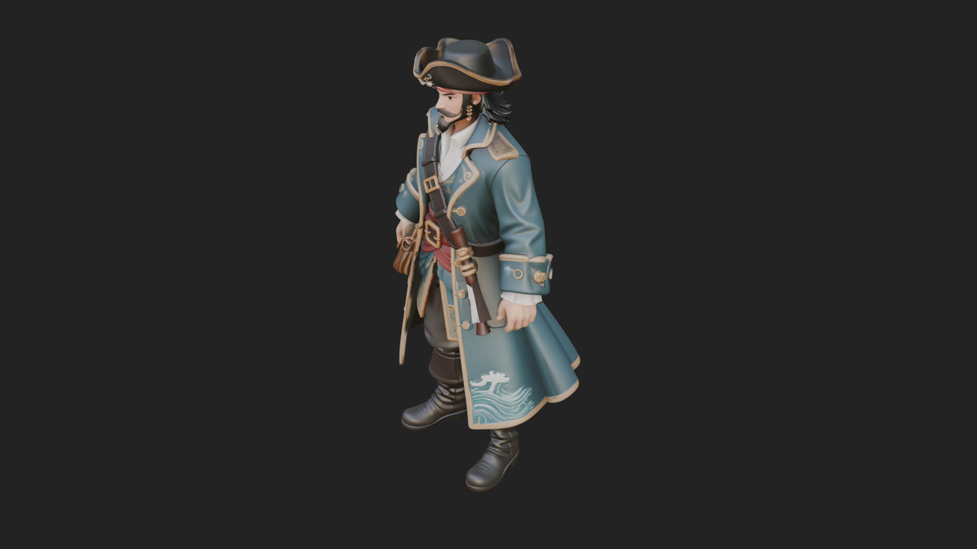 Pirate Captain Statue Design 8 3D Print Model 3D Model