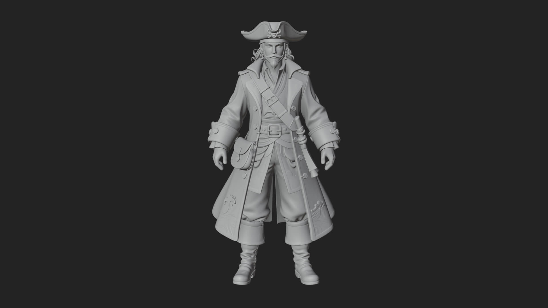 Pirate Captain Statue Design 8 3D Print Model 3D Model
