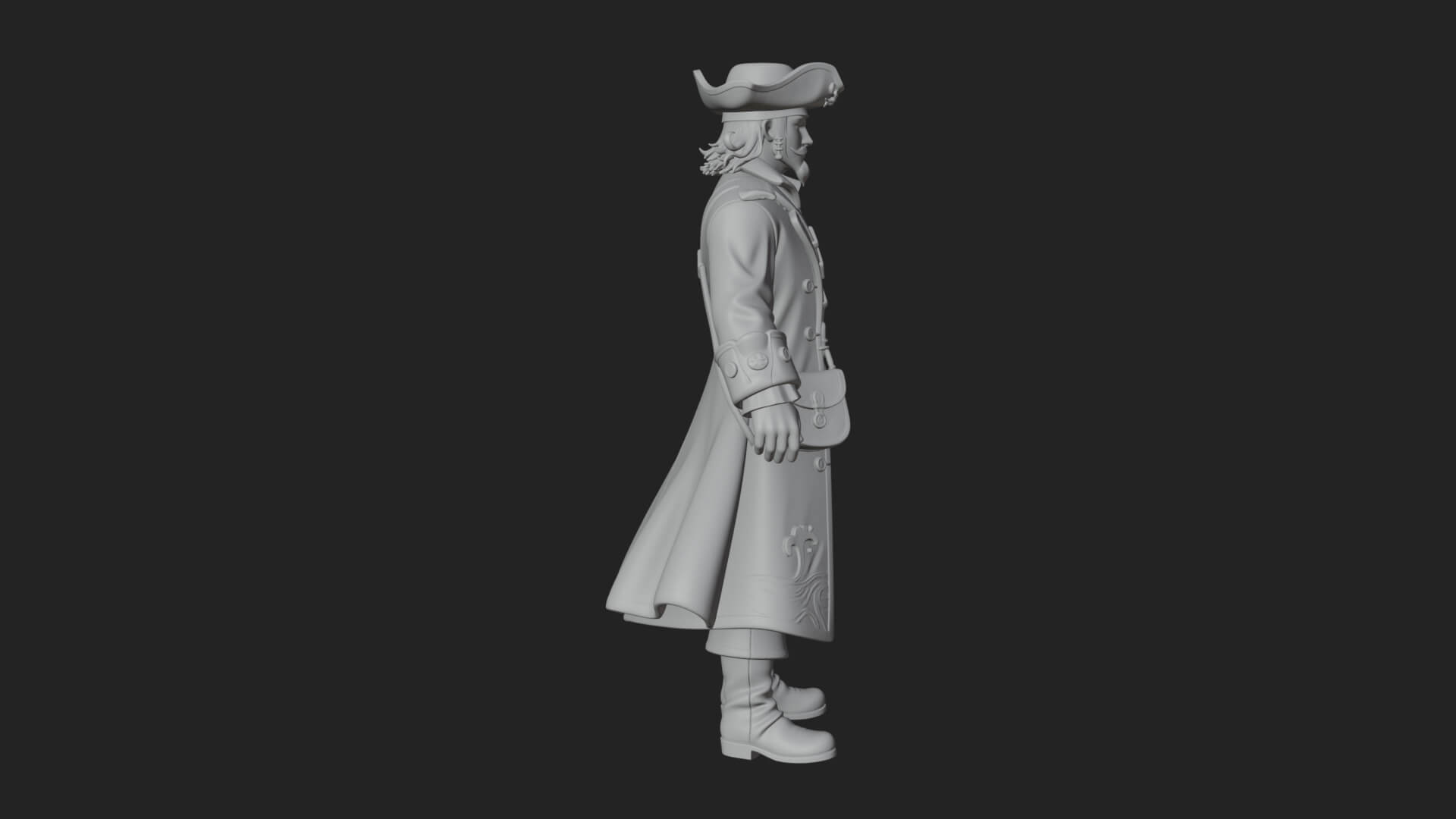 Pirate Captain Statue Design 8 3D Print Model 3D Model