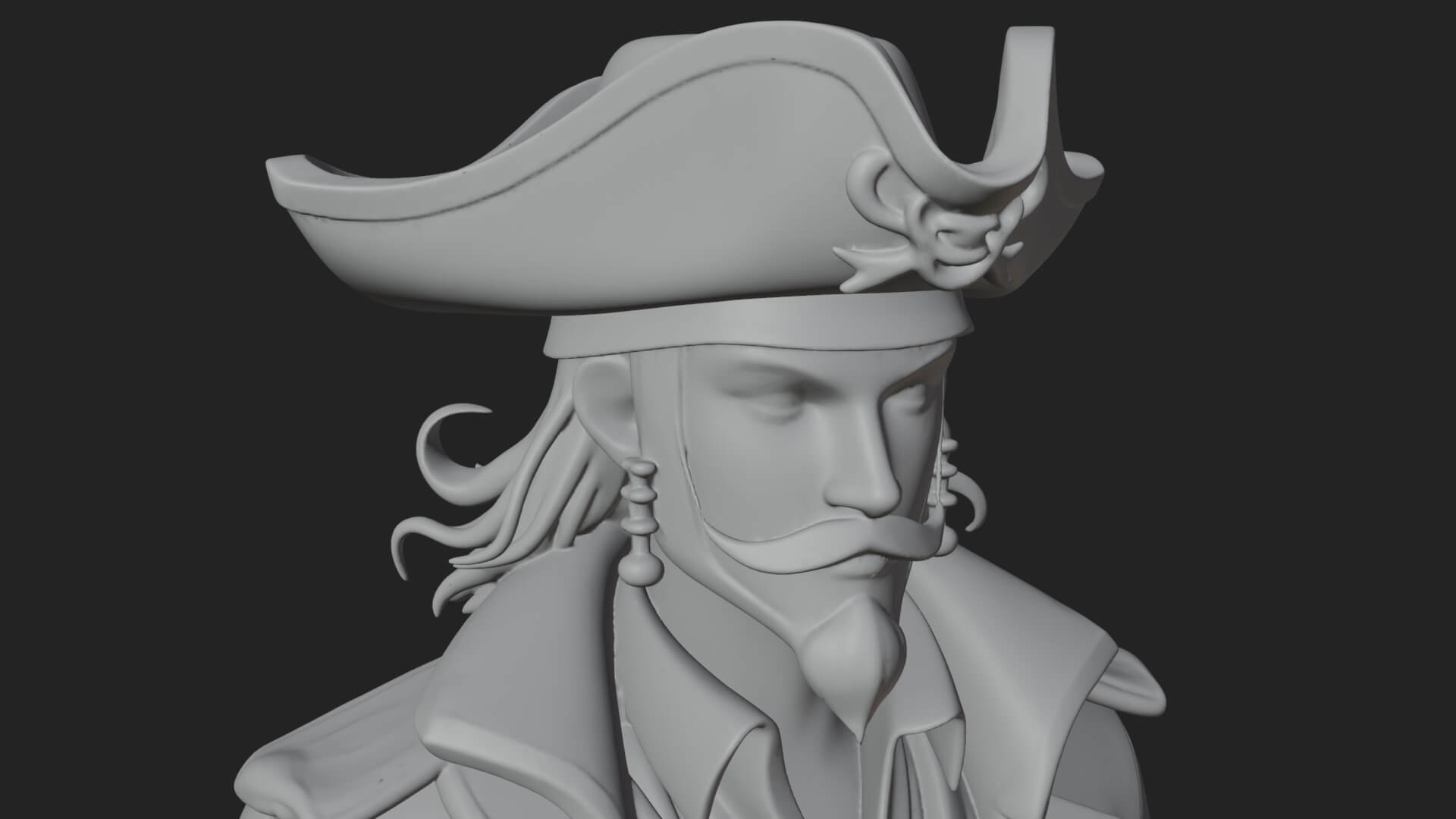 Pirate Captain Statue Design 8 3D Print Model 3D Model