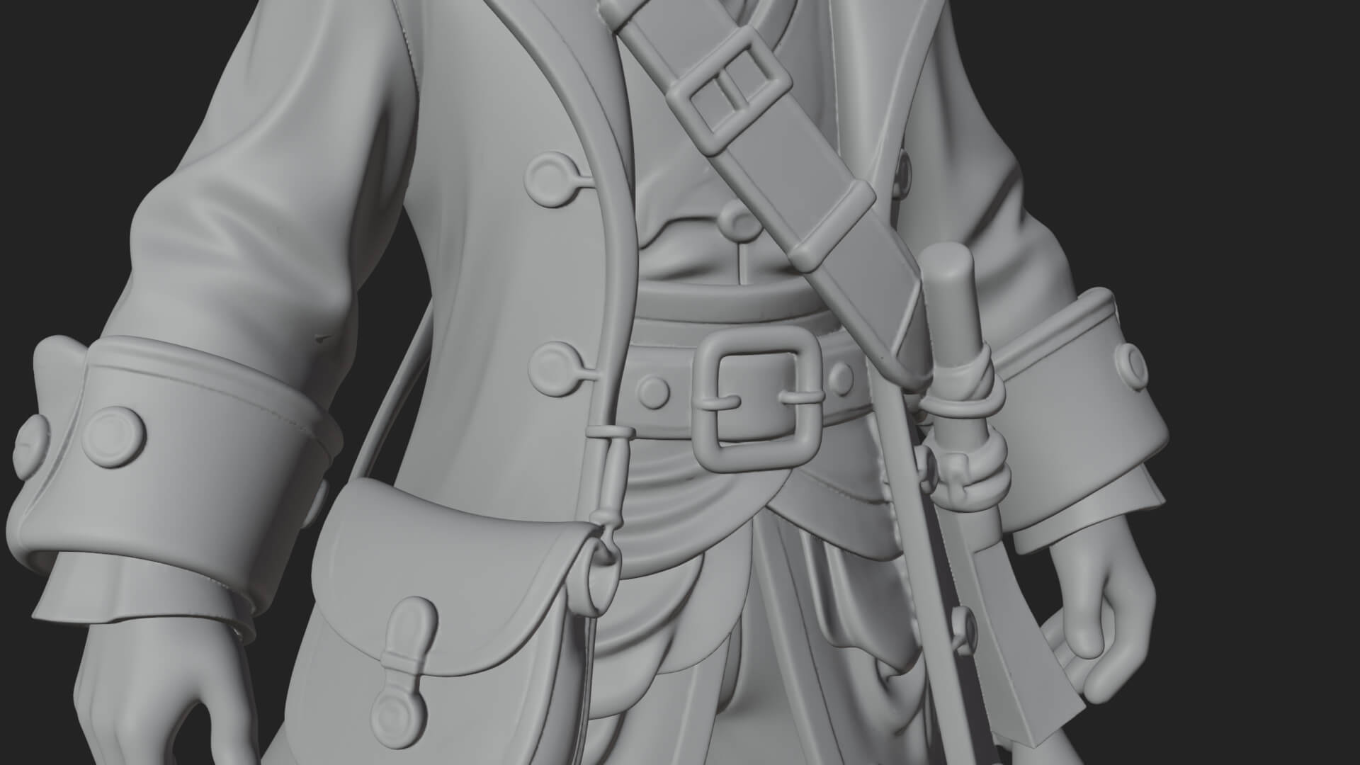 Pirate Captain Statue Design 8 3D Print Model 3D Model