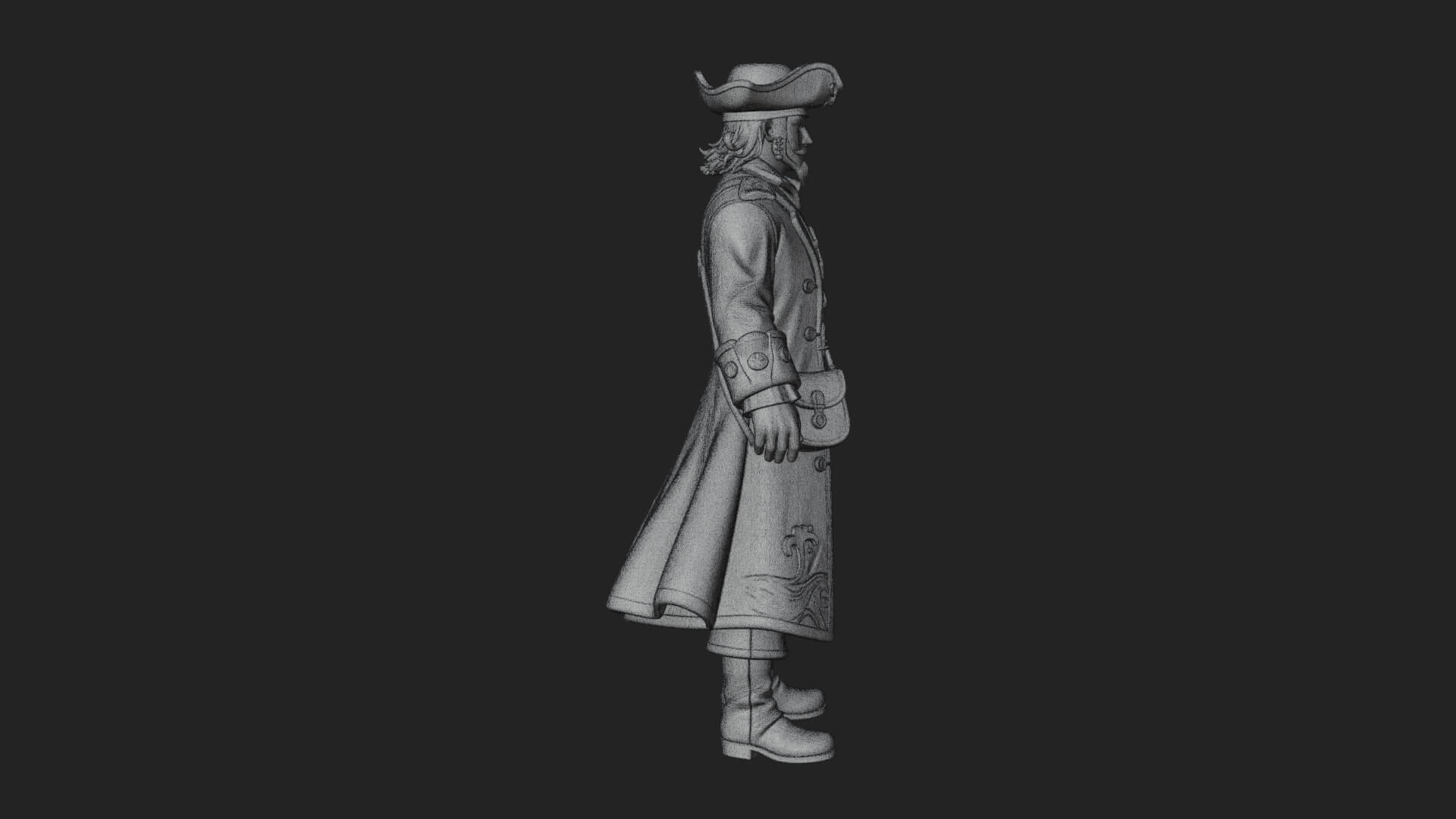 Pirate Captain Statue Design 8 3D Print Model 3D Model