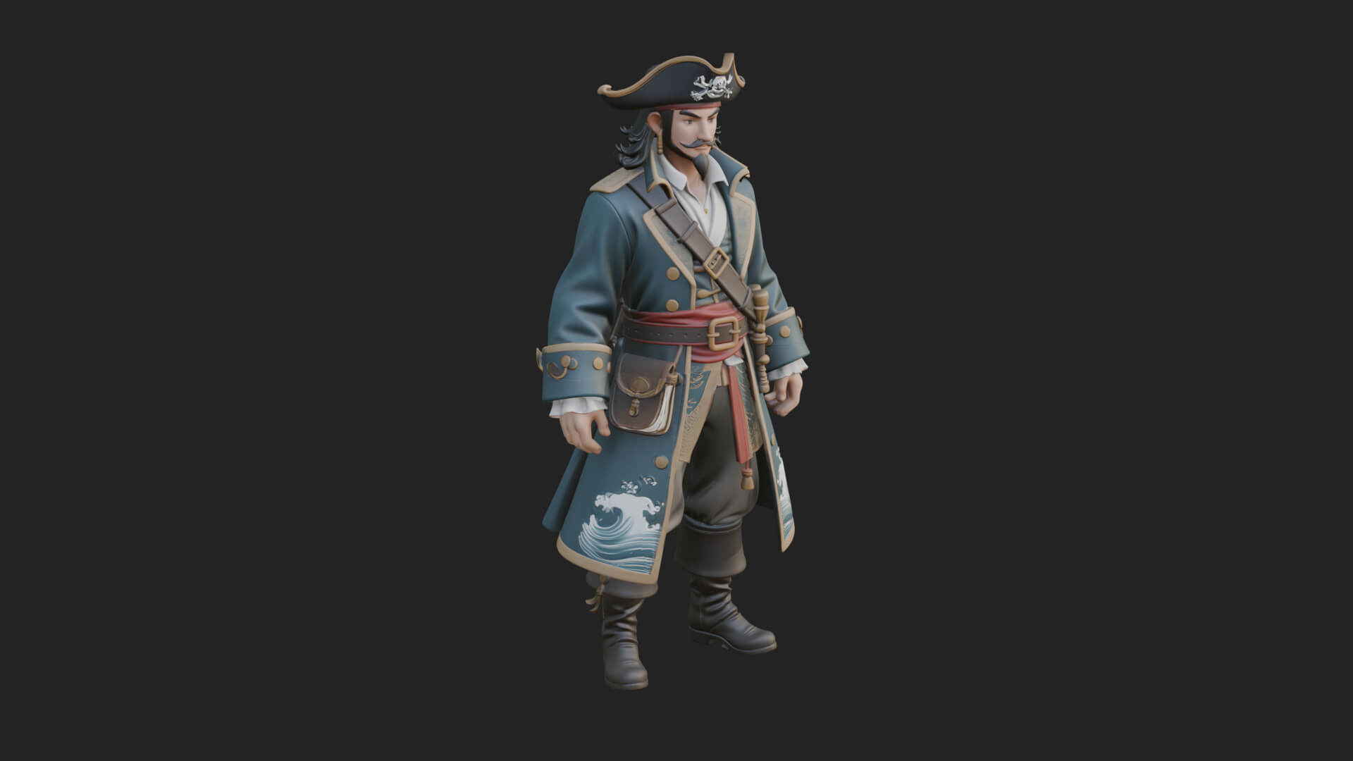 Pirate Captain Statue Design 9 3D Print Model 3D Model