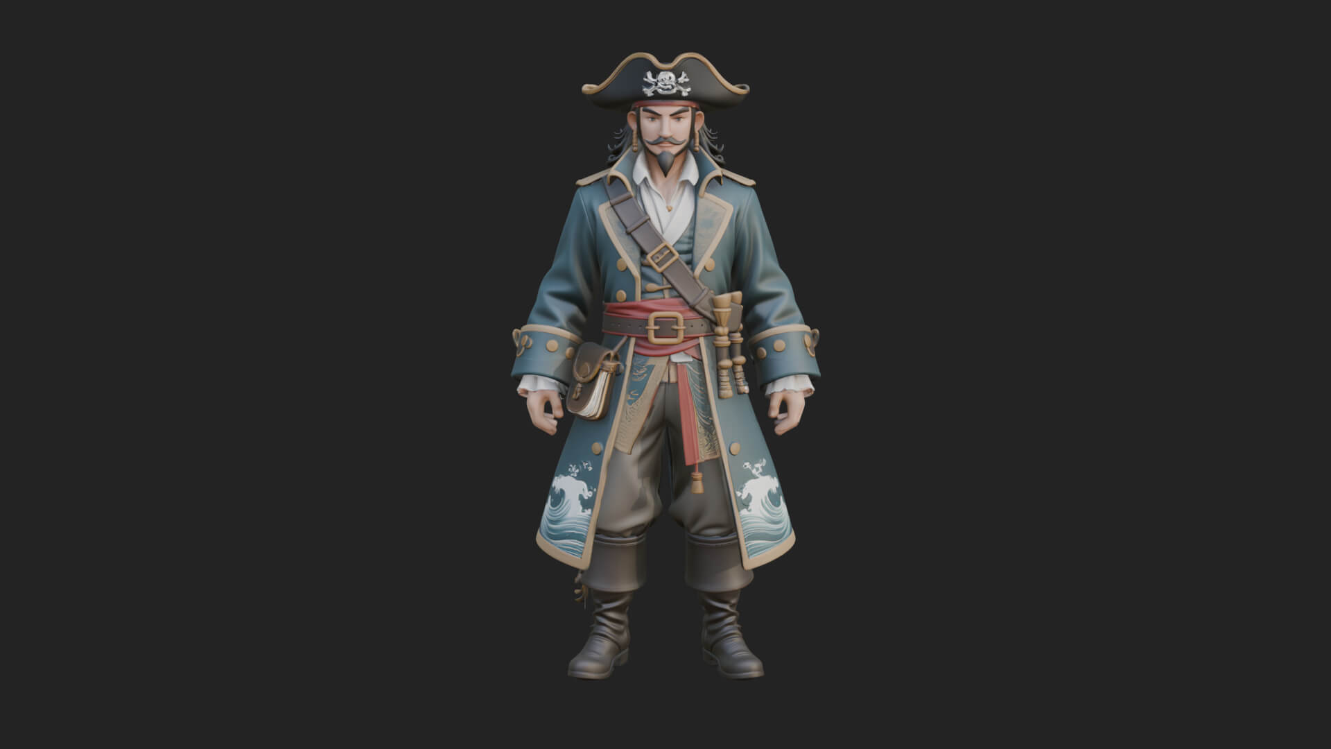 Pirate Captain Statue Design 9 3D Print Model 3D Model