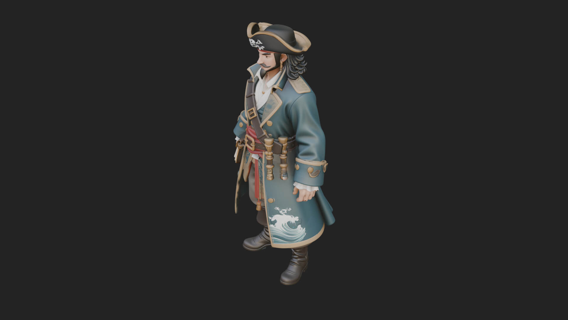 Pirate Captain Statue Design 9 3D Print Model 3D Model