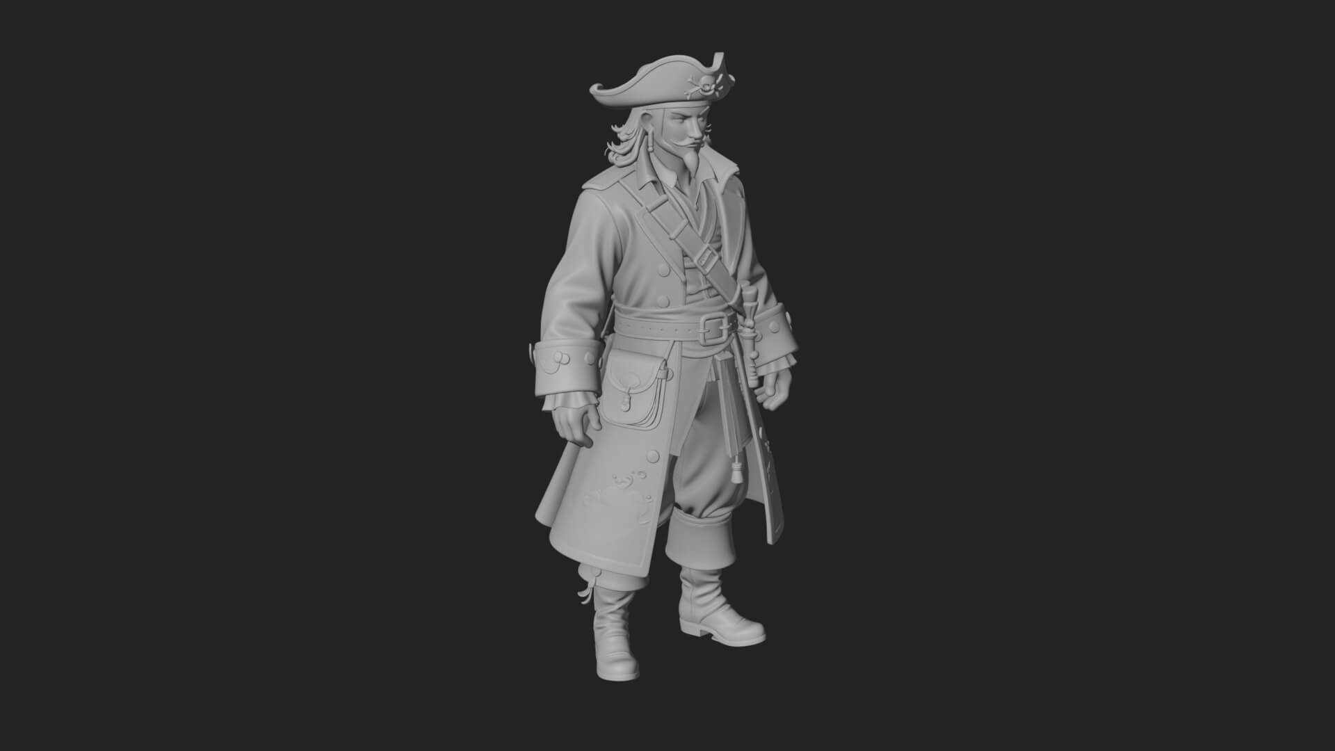 Pirate Captain Statue Design 9 3D Print Model 3D Model