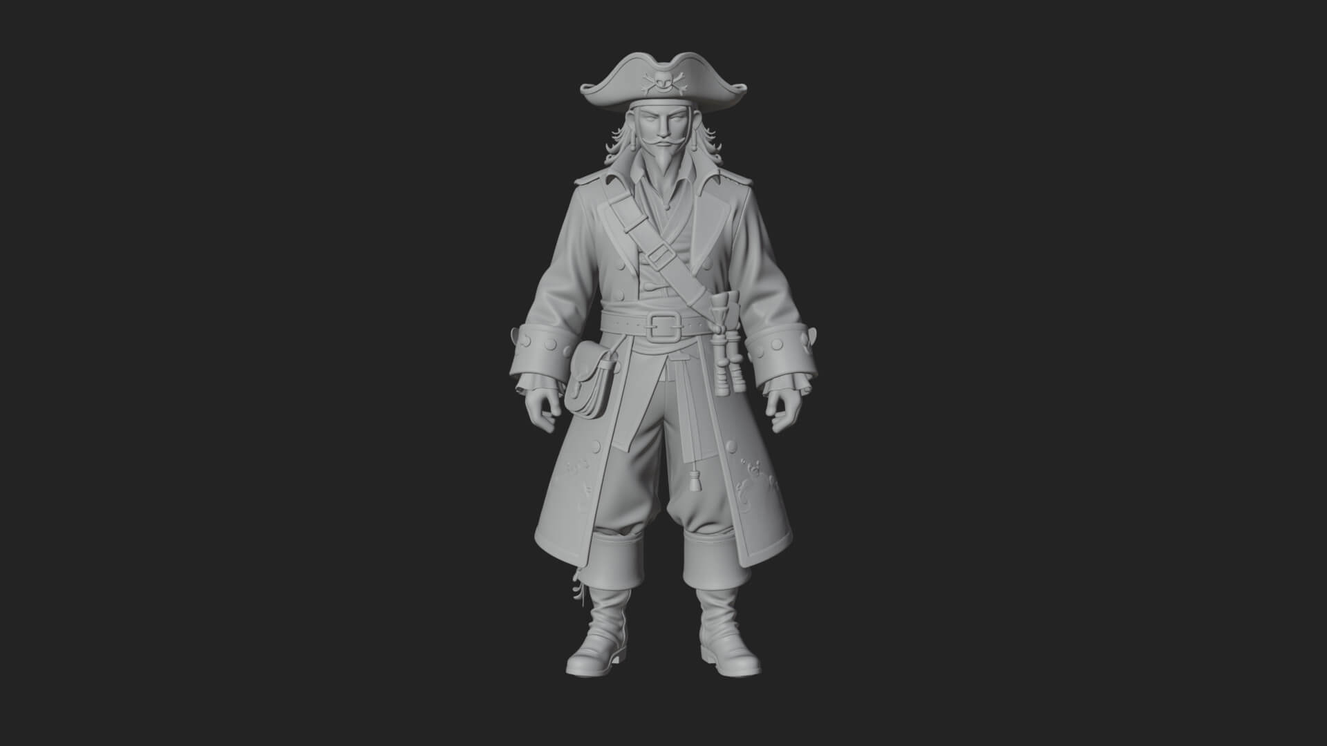 Pirate Captain Statue Design 9 3D Print Model 3D Model