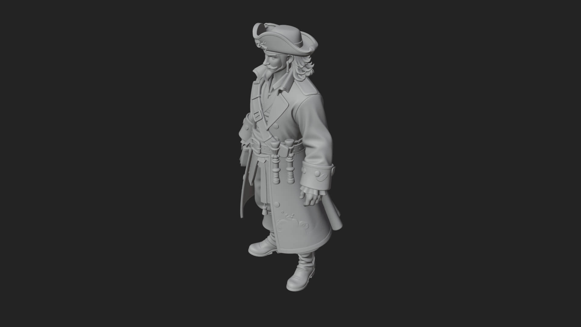 Pirate Captain Statue Design 9 3D Print Model 3D Model