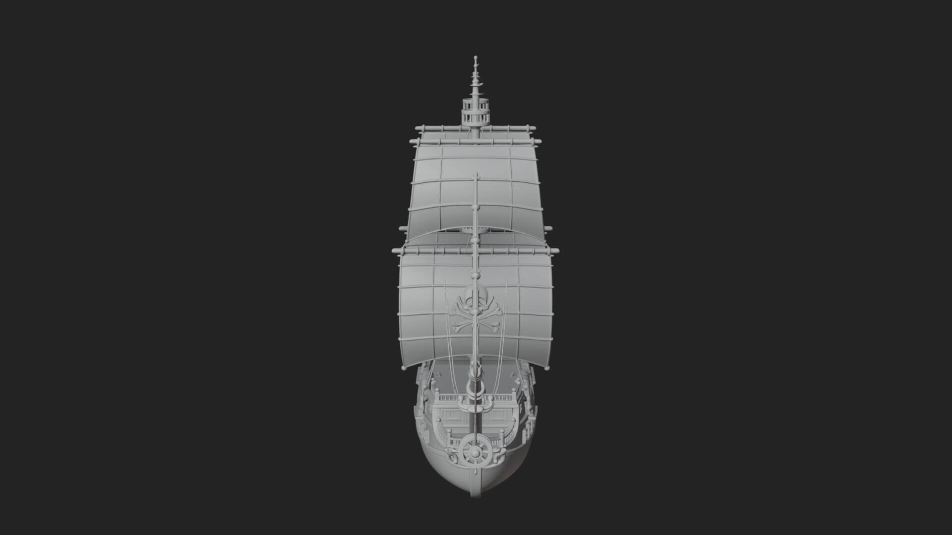 Pirate Sailing Ship Model Design 4 3D Print Model 3D Model