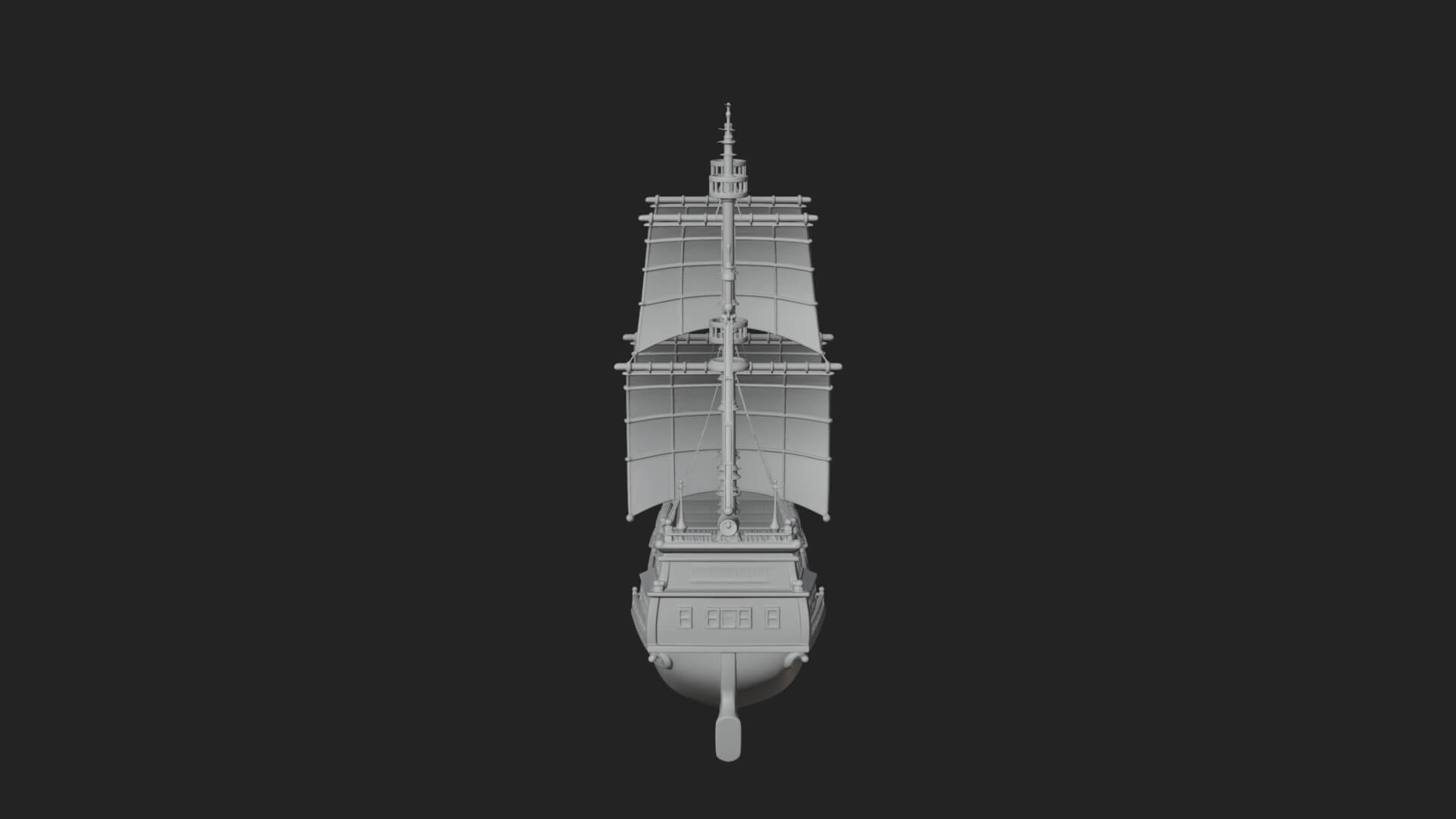 Pirate Sailing Ship Model Design 4 3D Print Model 3D Model