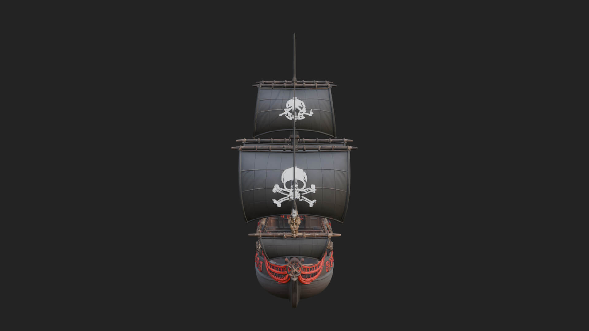 Pirate Sailing Ship Model Design 5 3D Print Model 3D Model