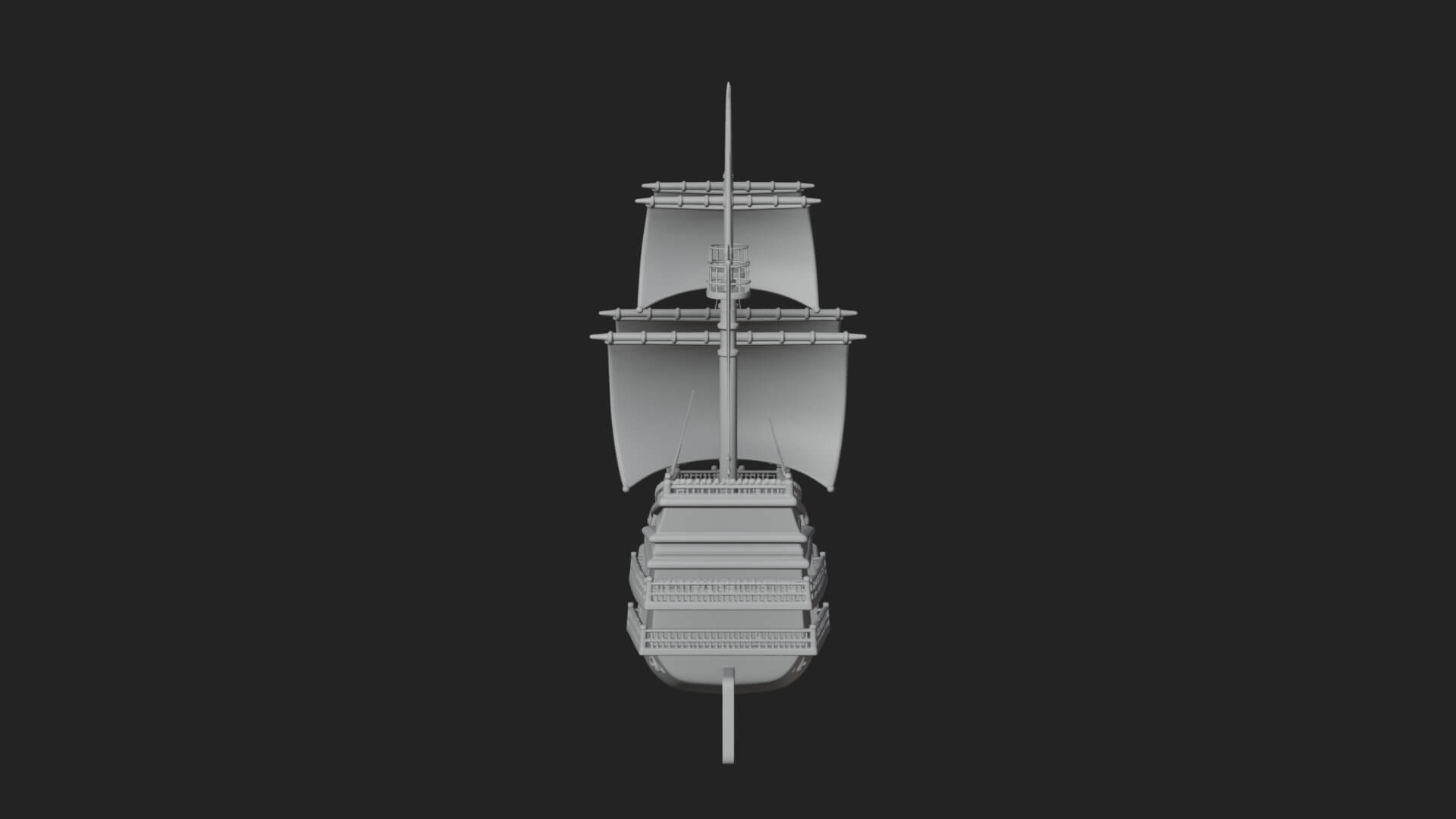 Pirate Sailing Ship Model Design 5 3D Print Model 3D Model