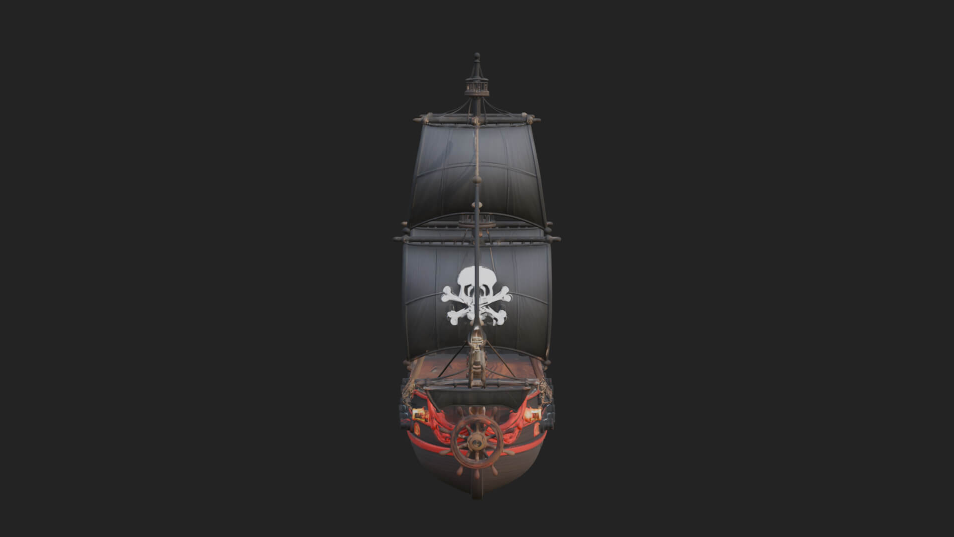 Pirate Sailing Ship Model Design 6 3D Print Model 3D Model