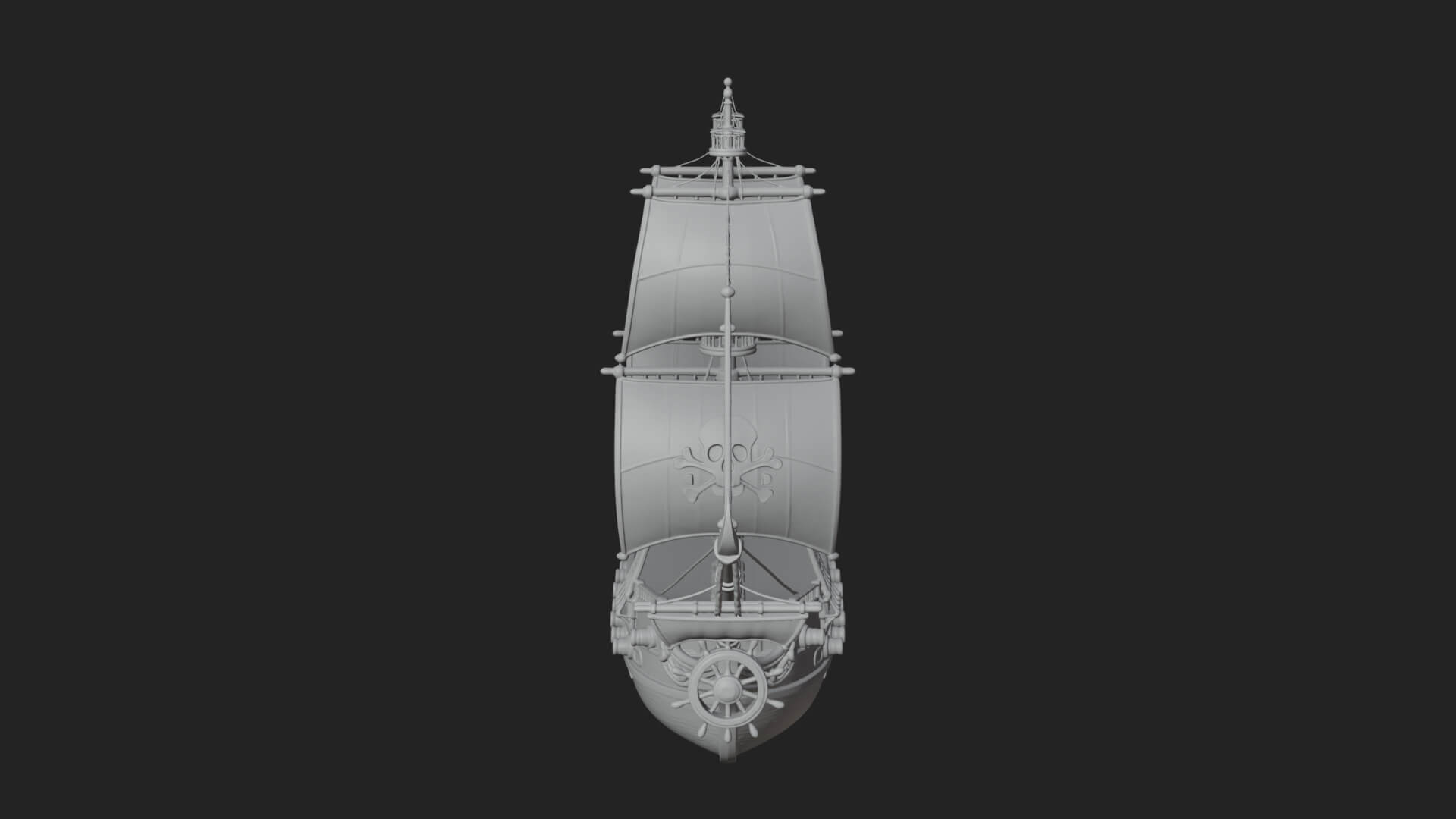 Pirate Sailing Ship Model Design 6 3D Print Model 3D Model