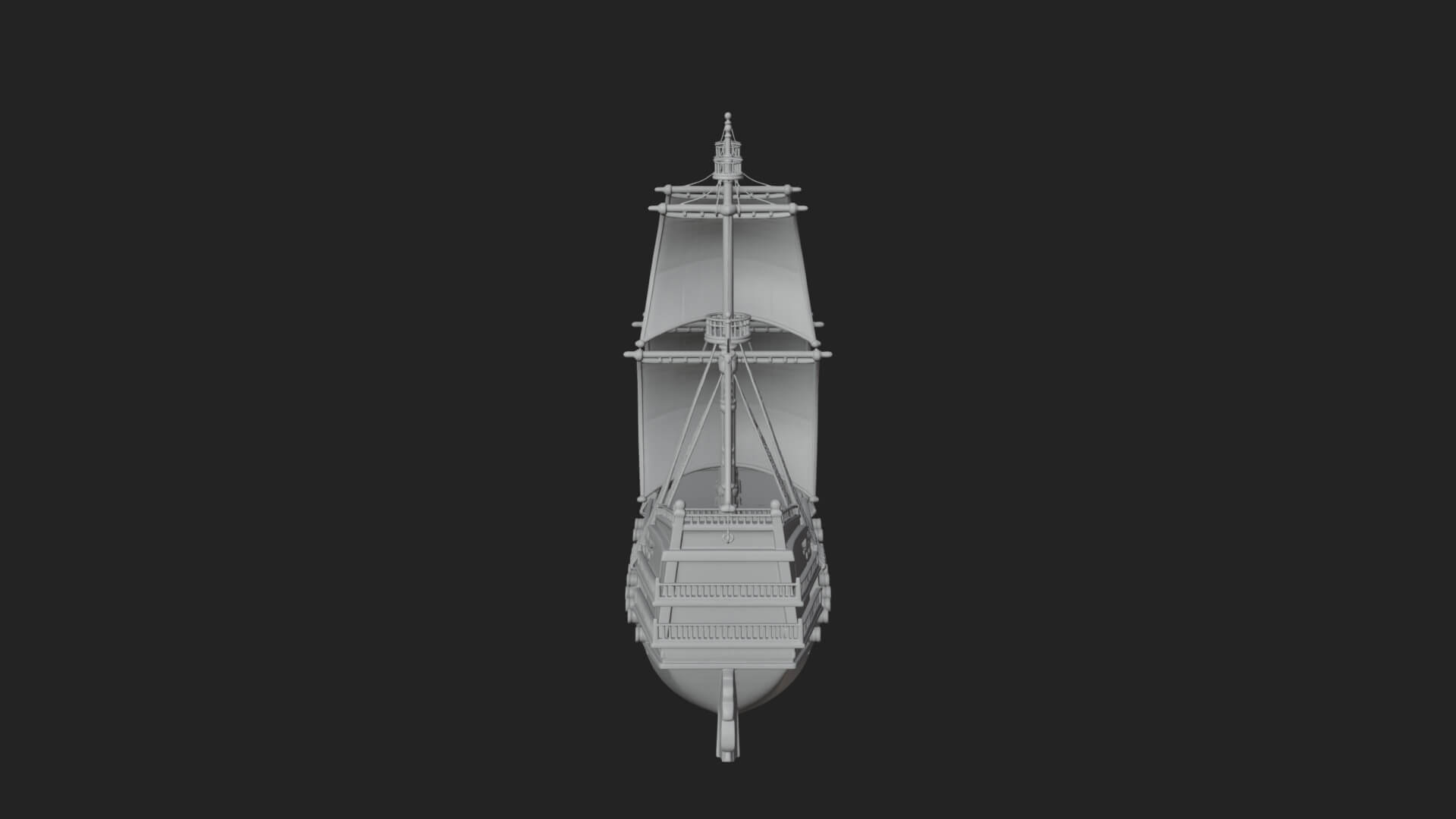 Pirate Sailing Ship Model Design 6 3D Print Model 3D Model