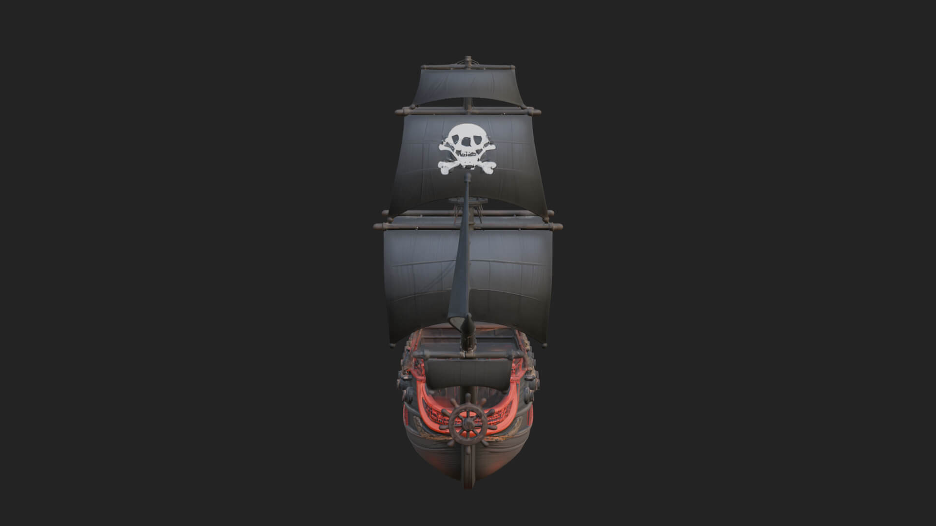 Pirate Sailing Ship Model Design 7 3D Print Model 3D Model
