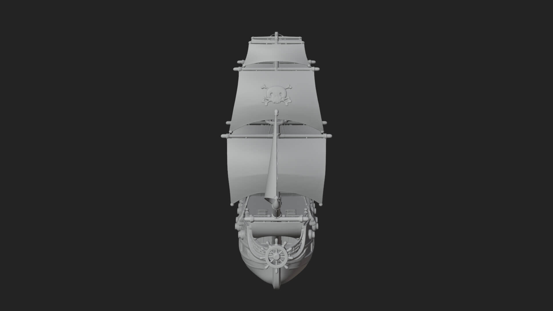 Pirate Sailing Ship Model Design 7 3D Print Model 3D Model