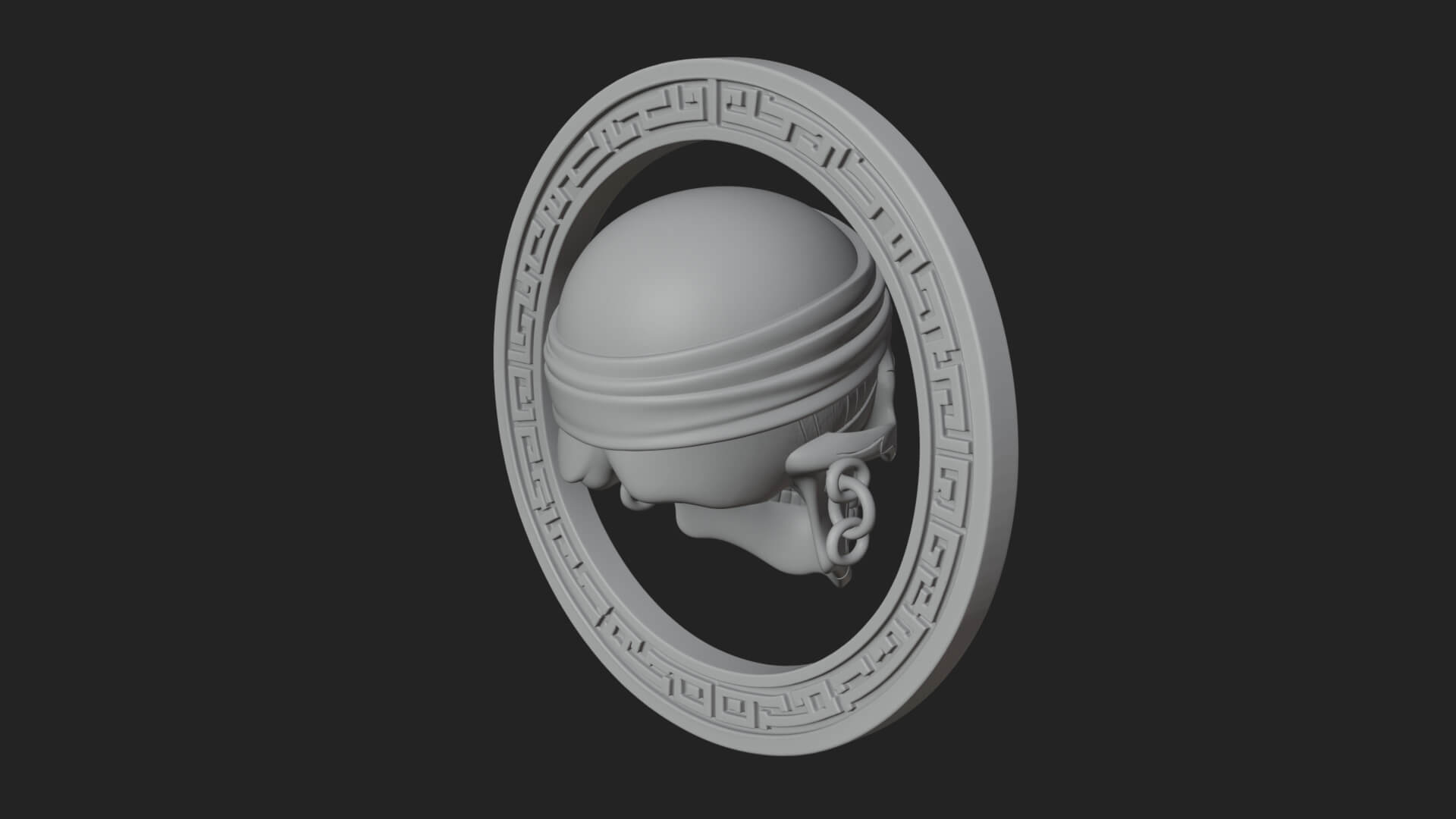 Pirate Skull Oval Relief Plaque Design 1 3D Print Model 3D Model