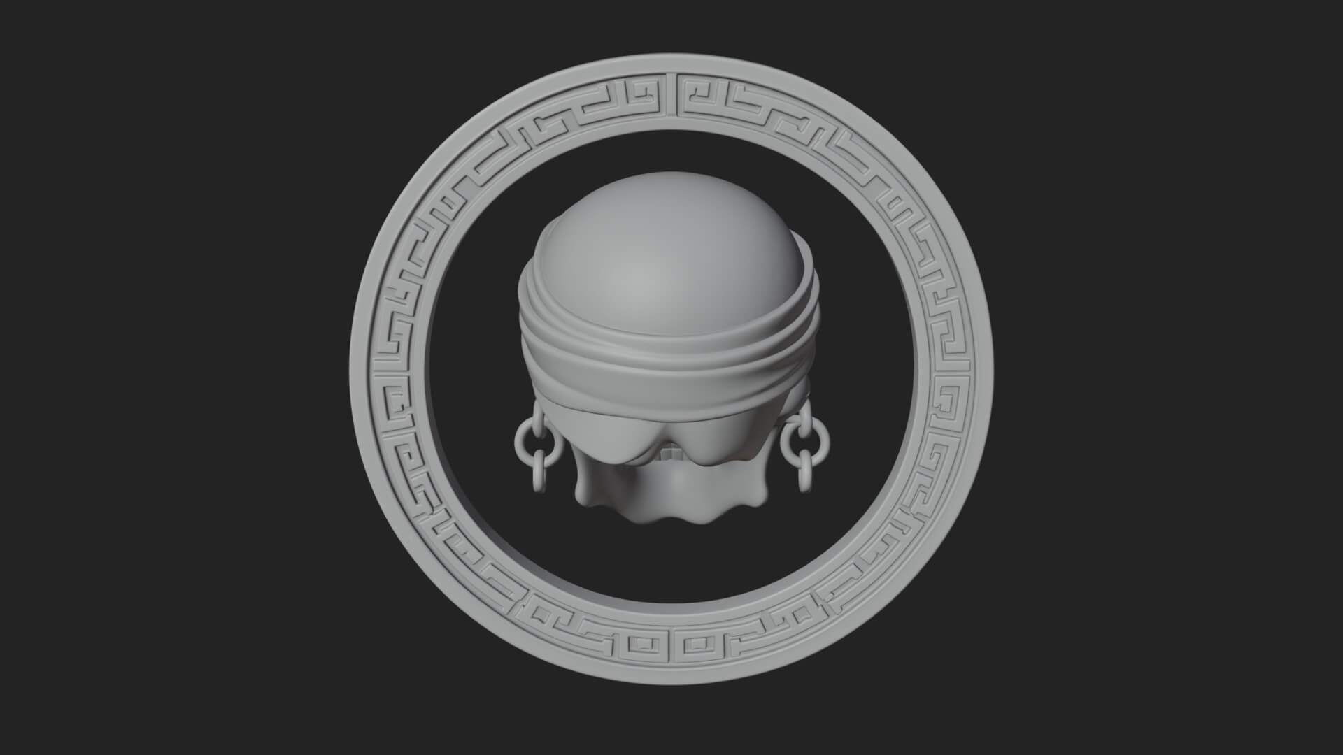 Pirate Skull Oval Relief Plaque Design 1 3D Print Model 3D Model