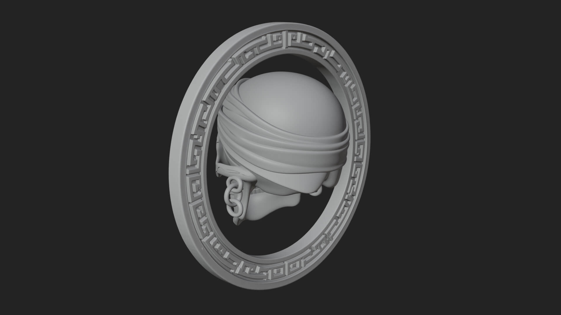 Pirate Skull Oval Relief Plaque Design 1 3D Print Model 3D Model
