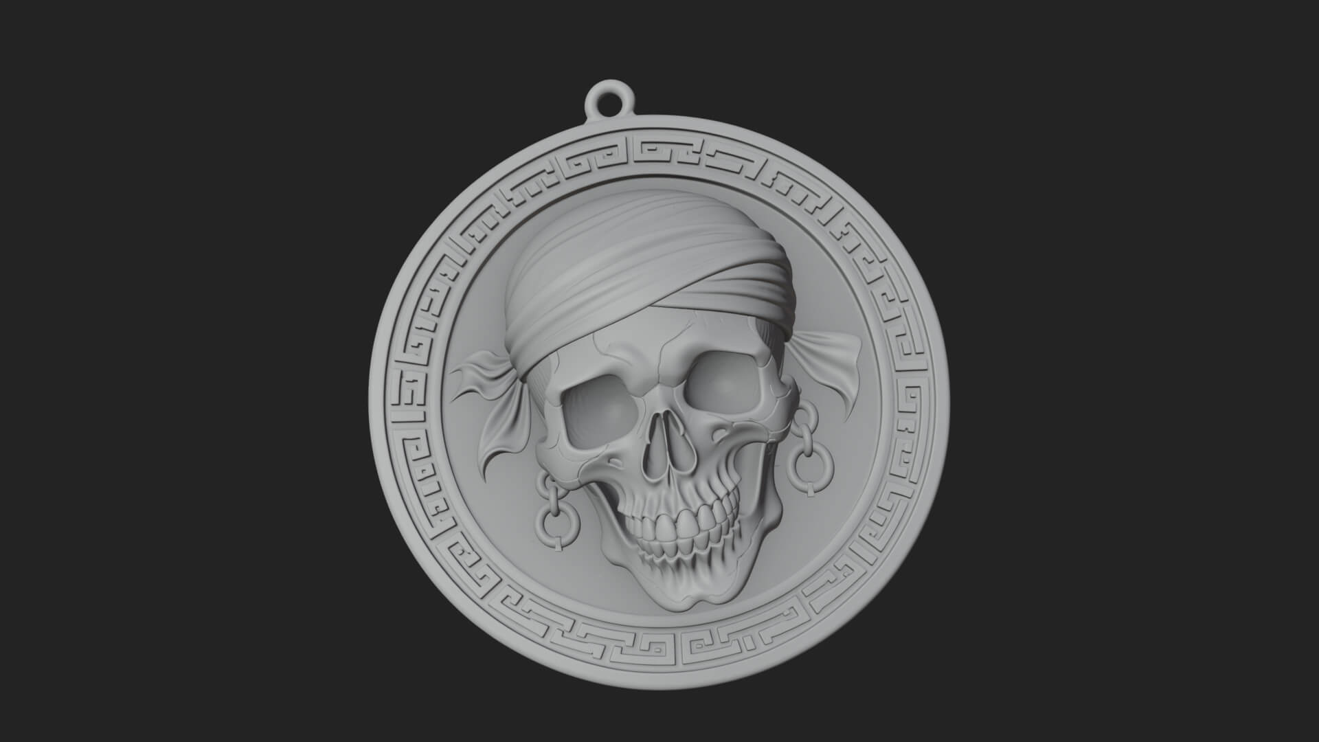 Pirate Skull Oval Relief Plaque Design 2 3D Print Model 3D Model