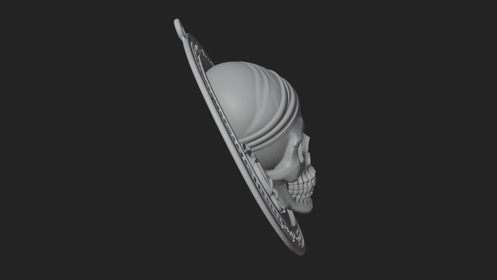 Pirate Skull Oval Relief Plaque Design 2 3D Print Model 3D Model
