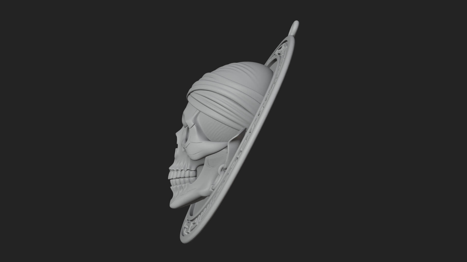 Pirate Skull Oval Relief Plaque Design 2 3D Print Model 3D Model
