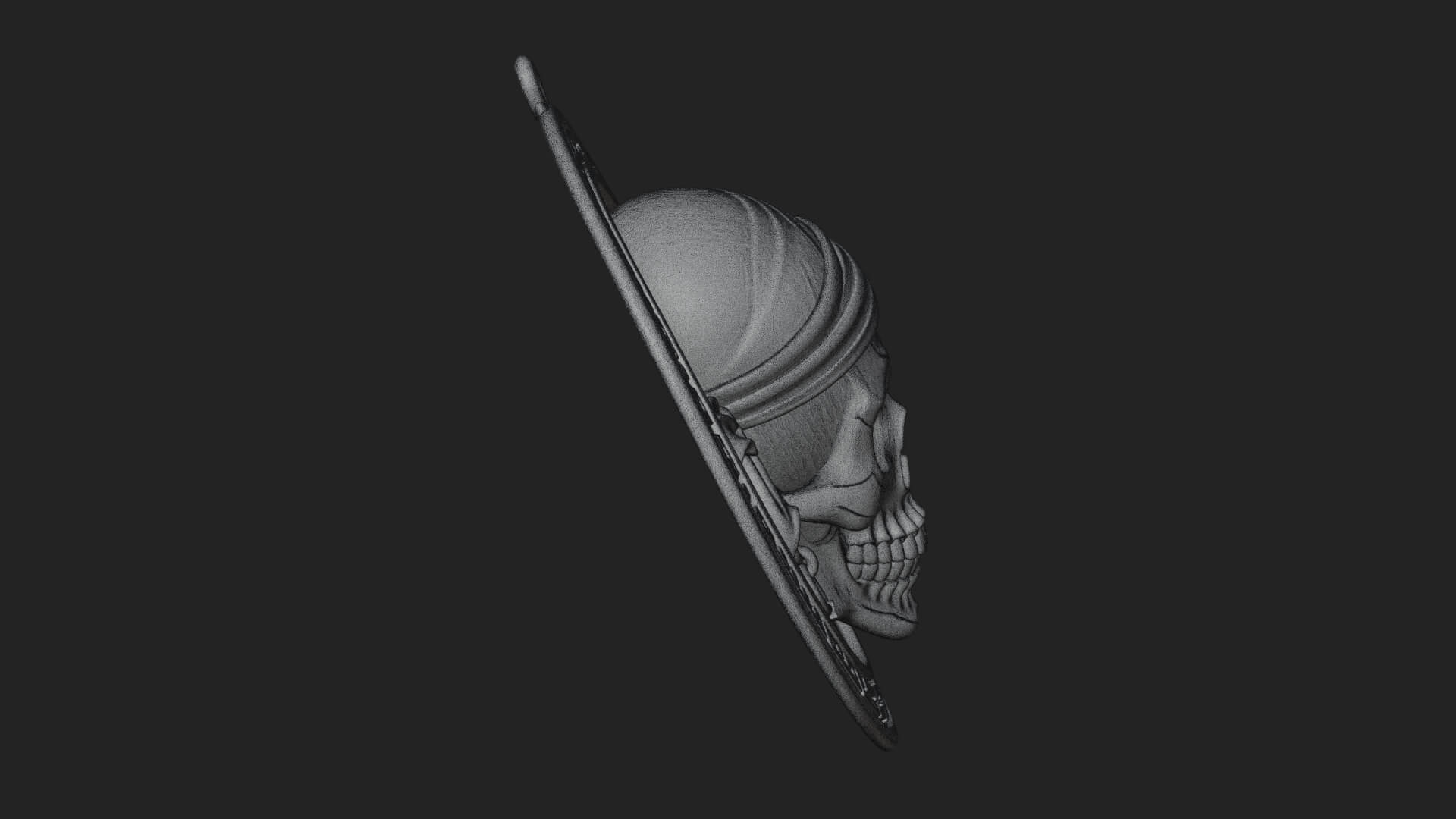 Pirate Skull Oval Relief Plaque Design 2 3D Print Model 3D Model