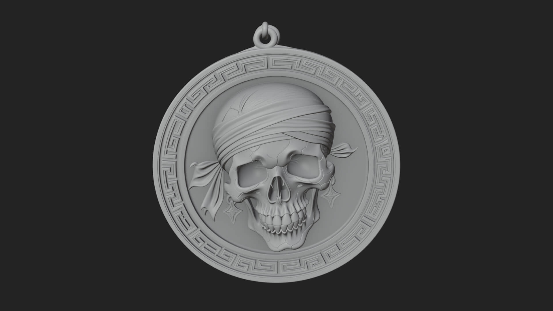Pirate Skull Oval Relief Plaque Design 3 3D Print Model 3D Model