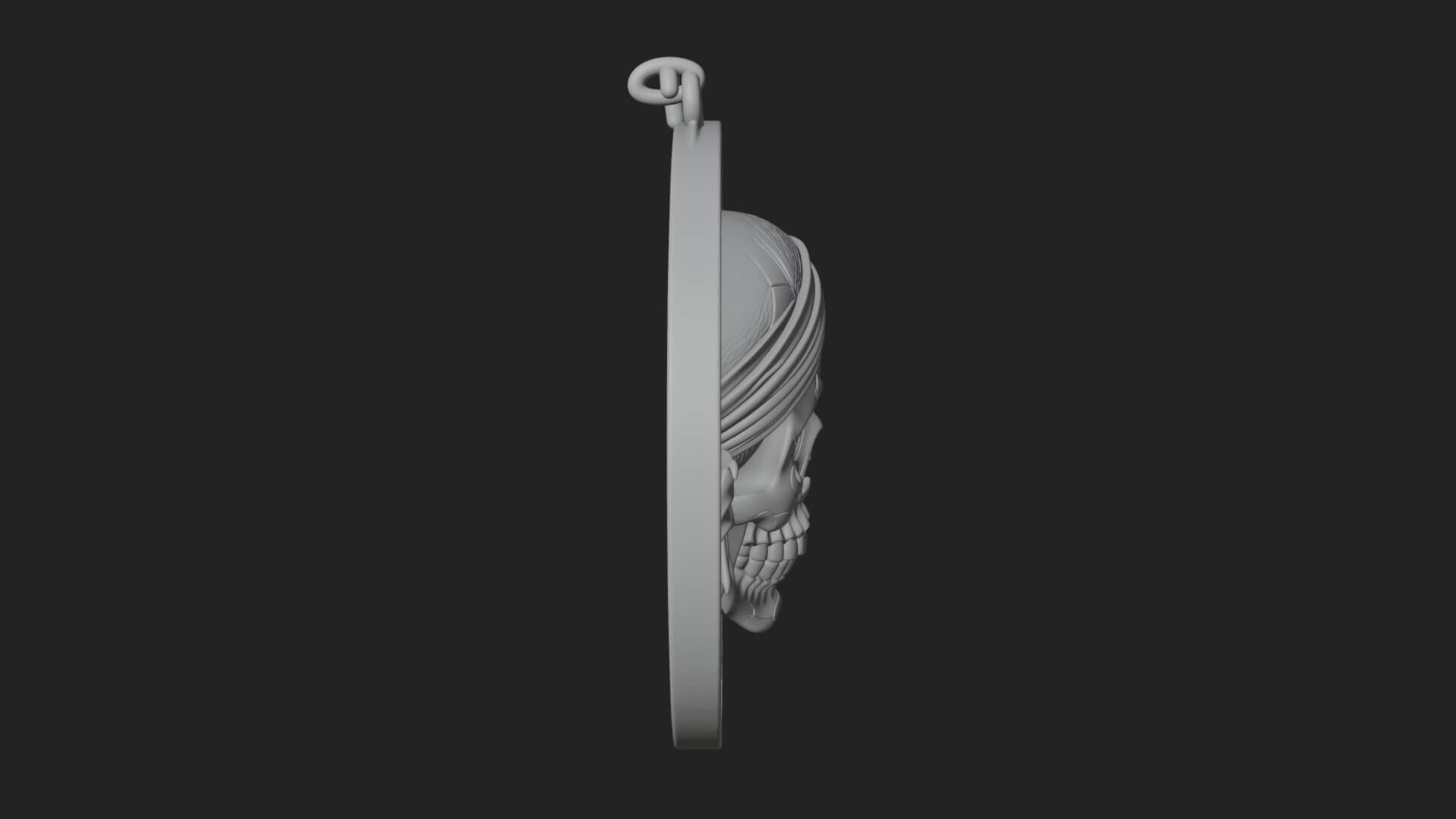 Pirate Skull Oval Relief Plaque Design 3 3D Print Model 3D Model