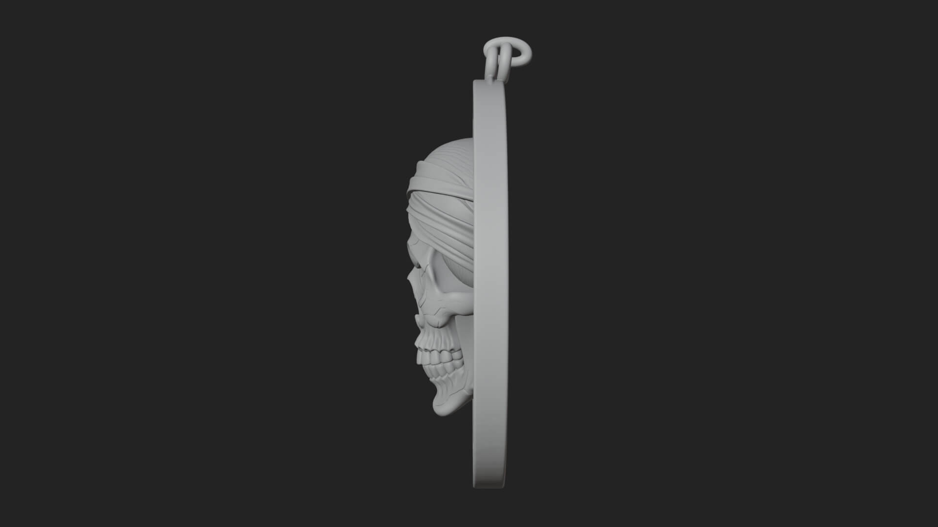 Pirate Skull Oval Relief Plaque Design 3 3D Print Model 3D Model