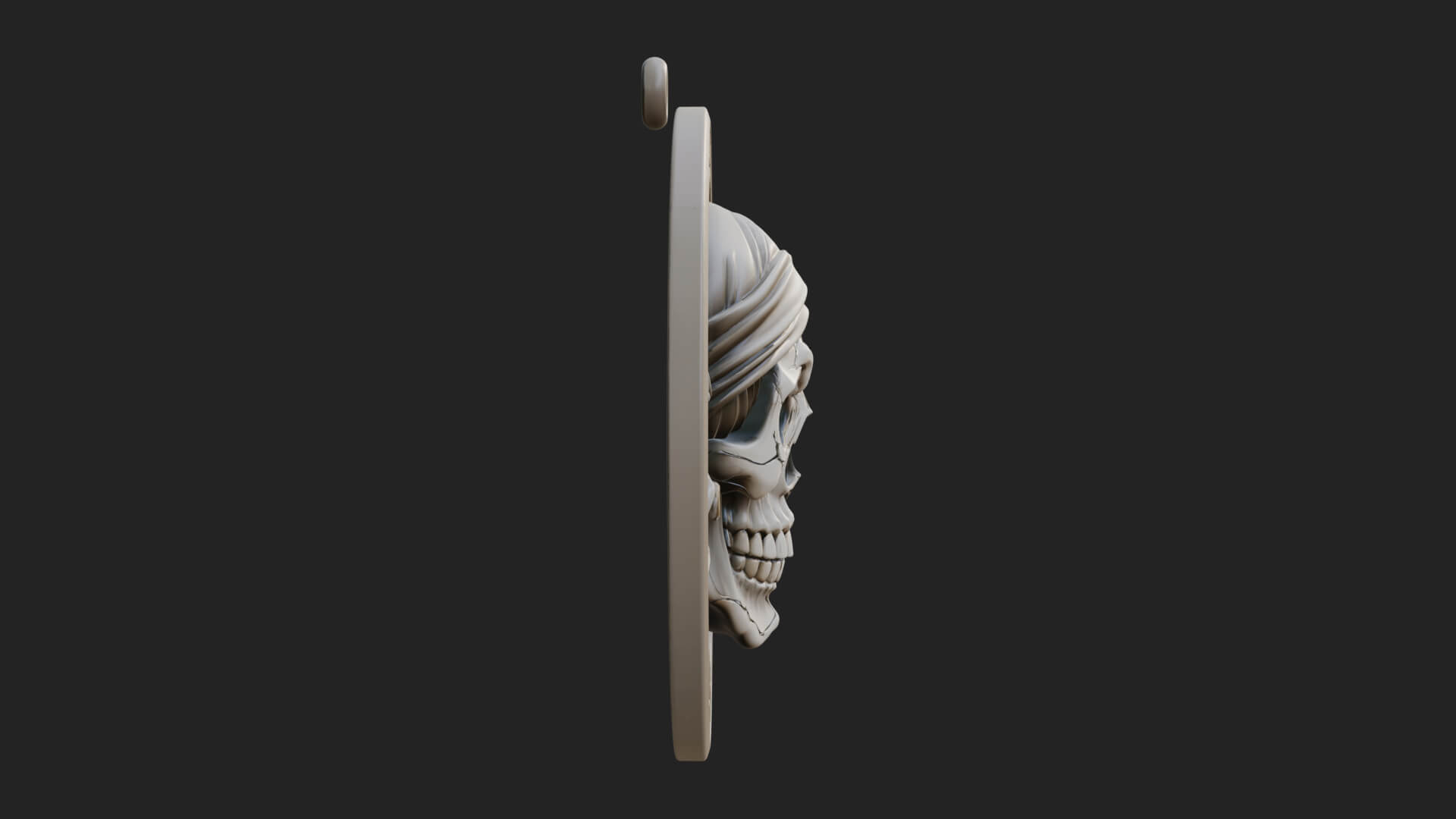 Pirate Skull Oval Relief Plaque Design 4 3D Print Model 3D Model