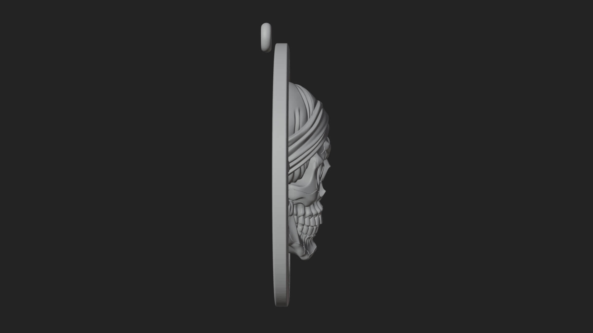 Pirate Skull Oval Relief Plaque Design 4 3D Print Model 3D Model