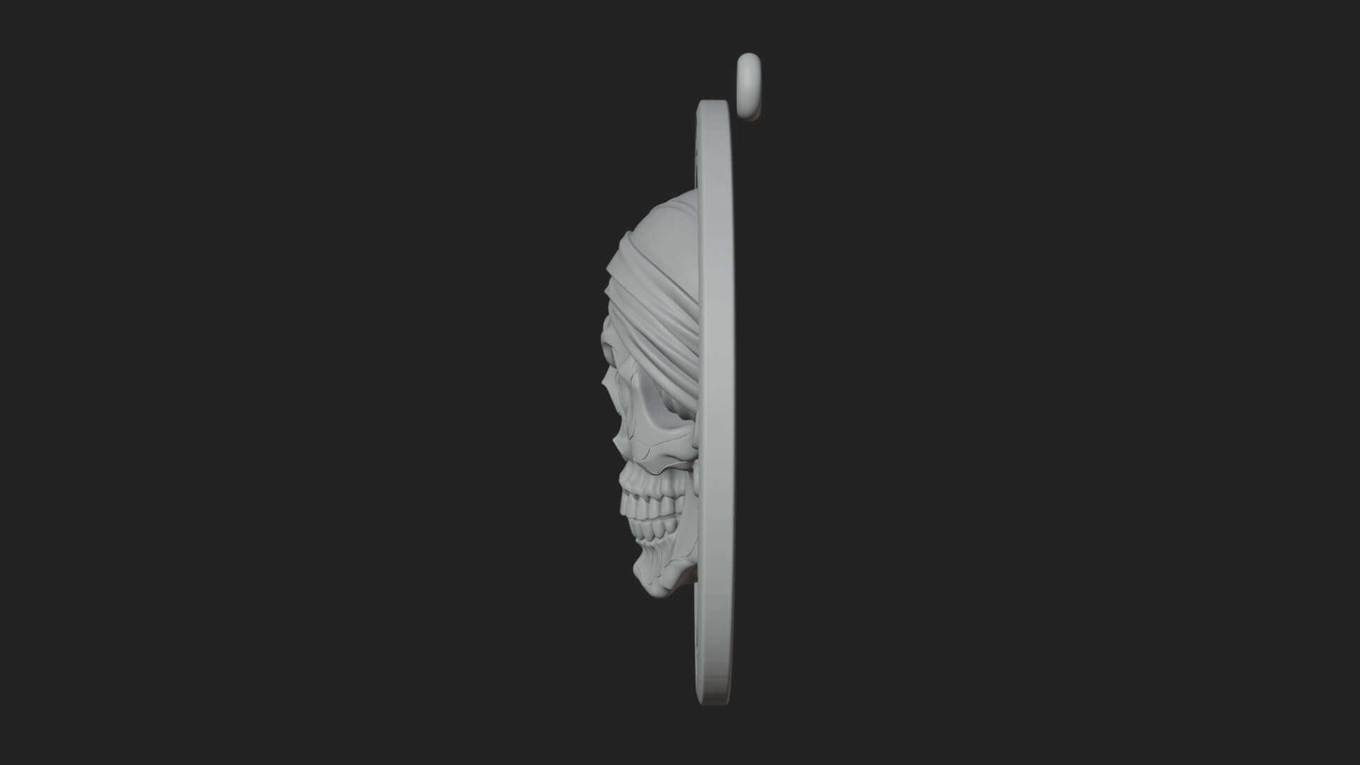 Pirate Skull Oval Relief Plaque Design 4 3D Print Model 3D Model