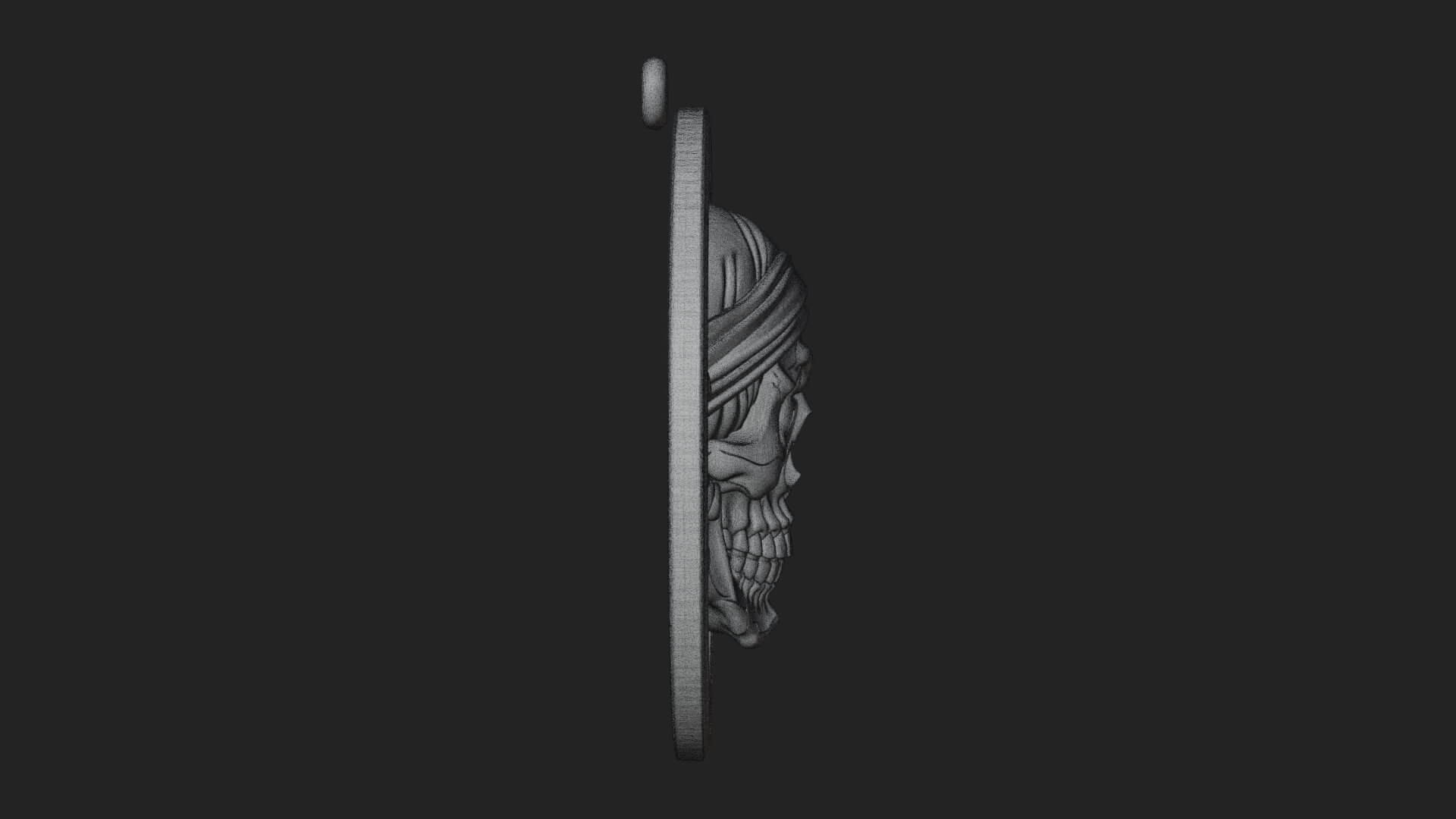 Pirate Skull Oval Relief Plaque Design 4 3D Print Model 3D Model