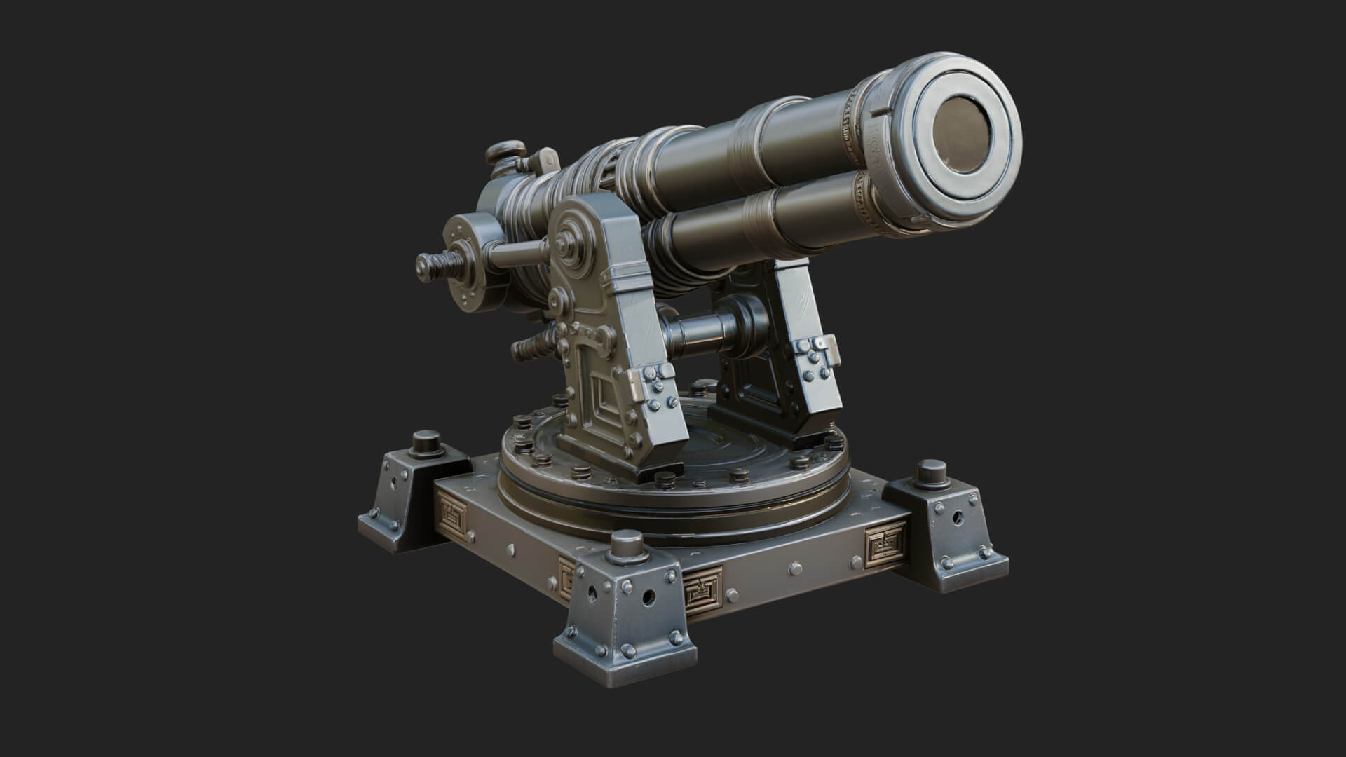 Pivot Mount Siege Mortar Model Design 1 3D Print Model 3D Model
