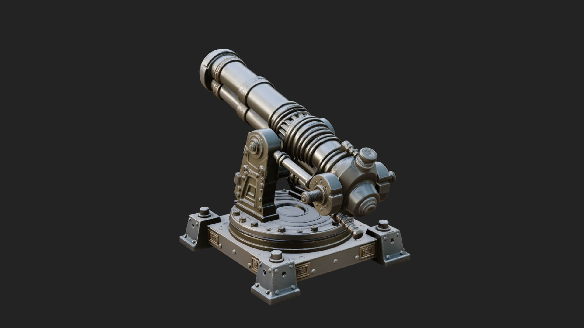 Pivot Mount Siege Mortar Model Design 1 3D Print Model 3D Model