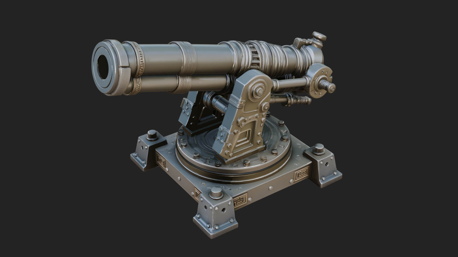 Pivot Mount Siege Mortar Model Design 1 3D Print Model 3D Model
