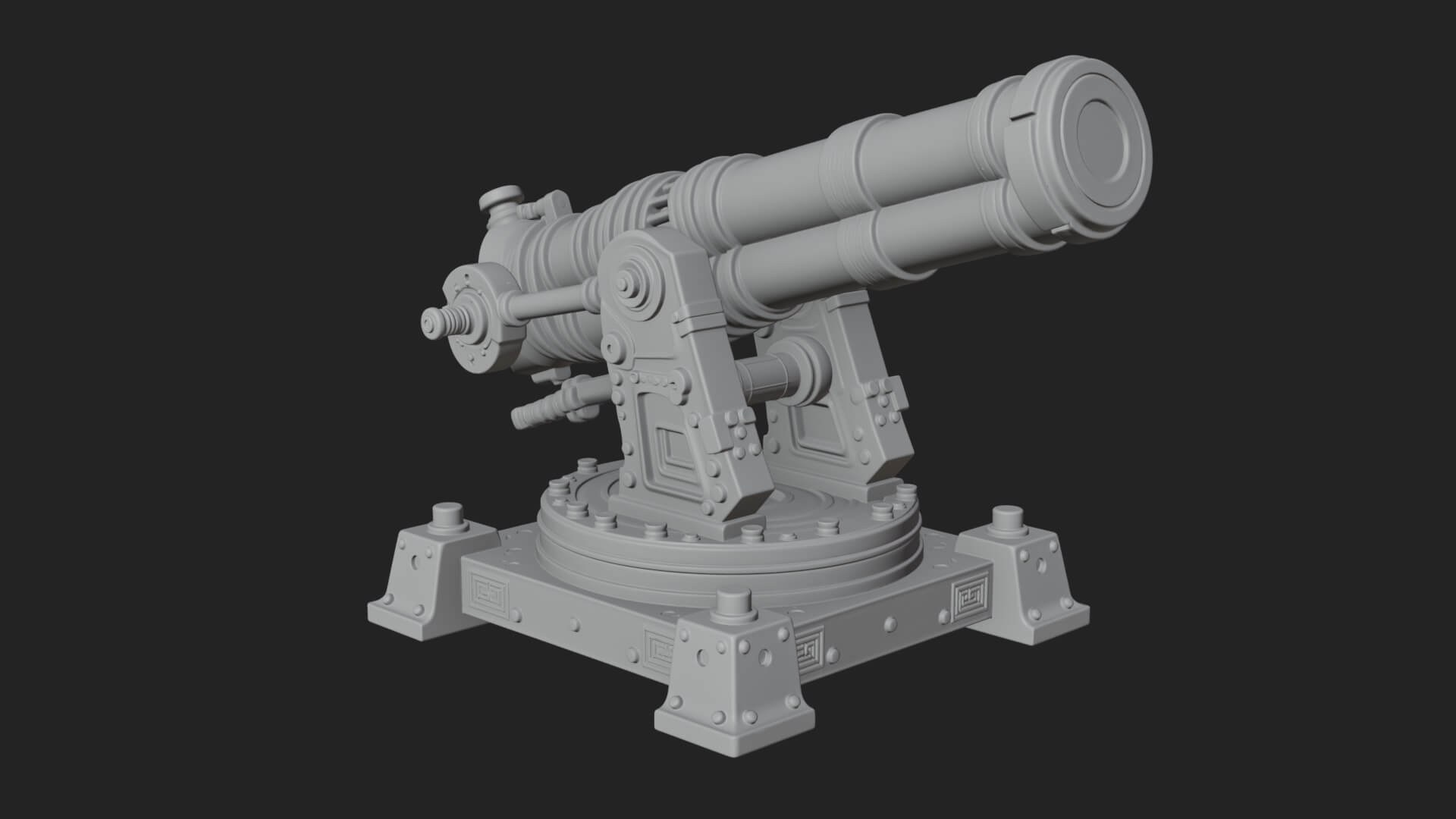 Pivot Mount Siege Mortar Model Design 1 3D Print Model 3D Model