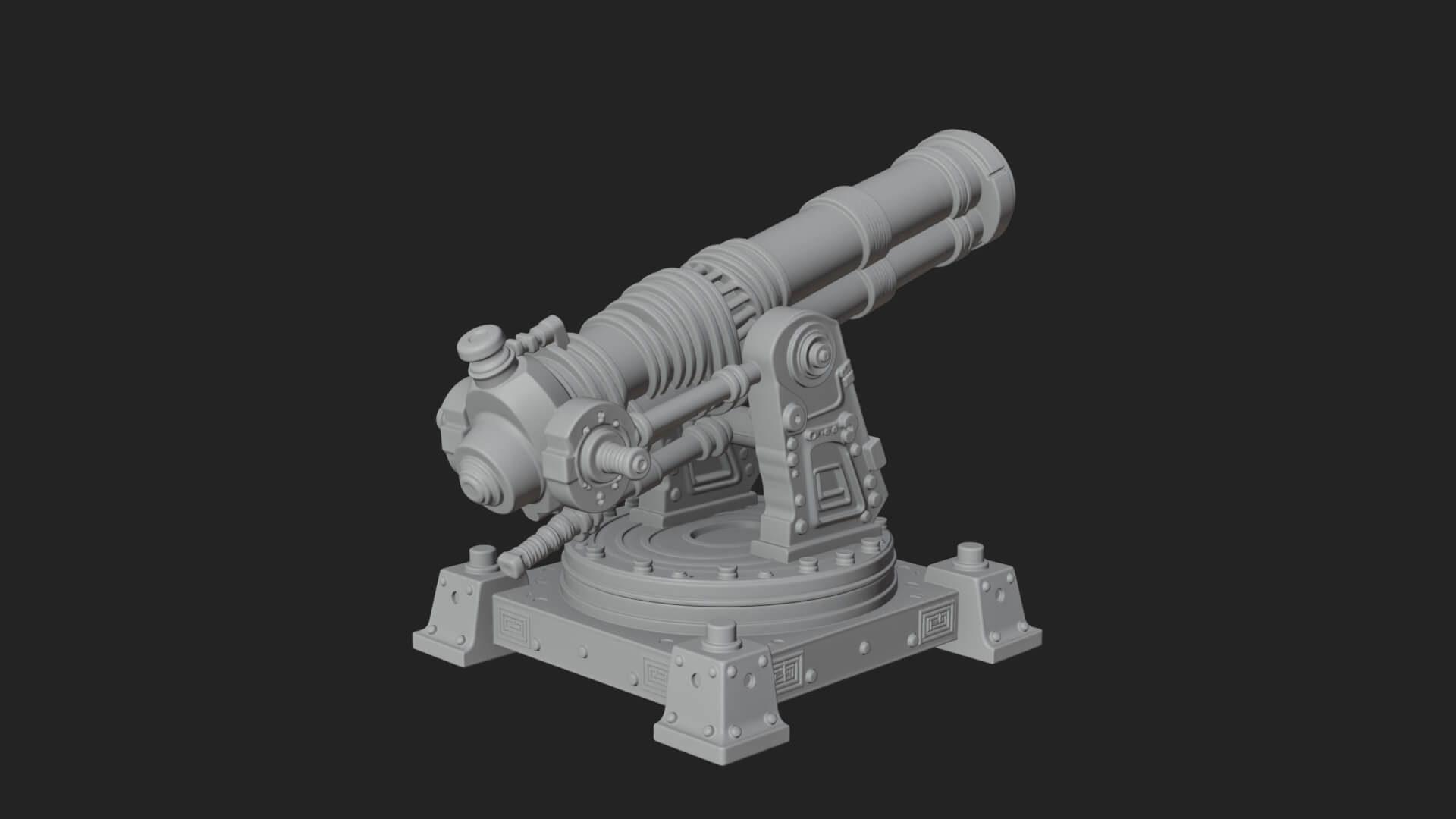 Pivot Mount Siege Mortar Model Design 1 3D Print Model 3D Model