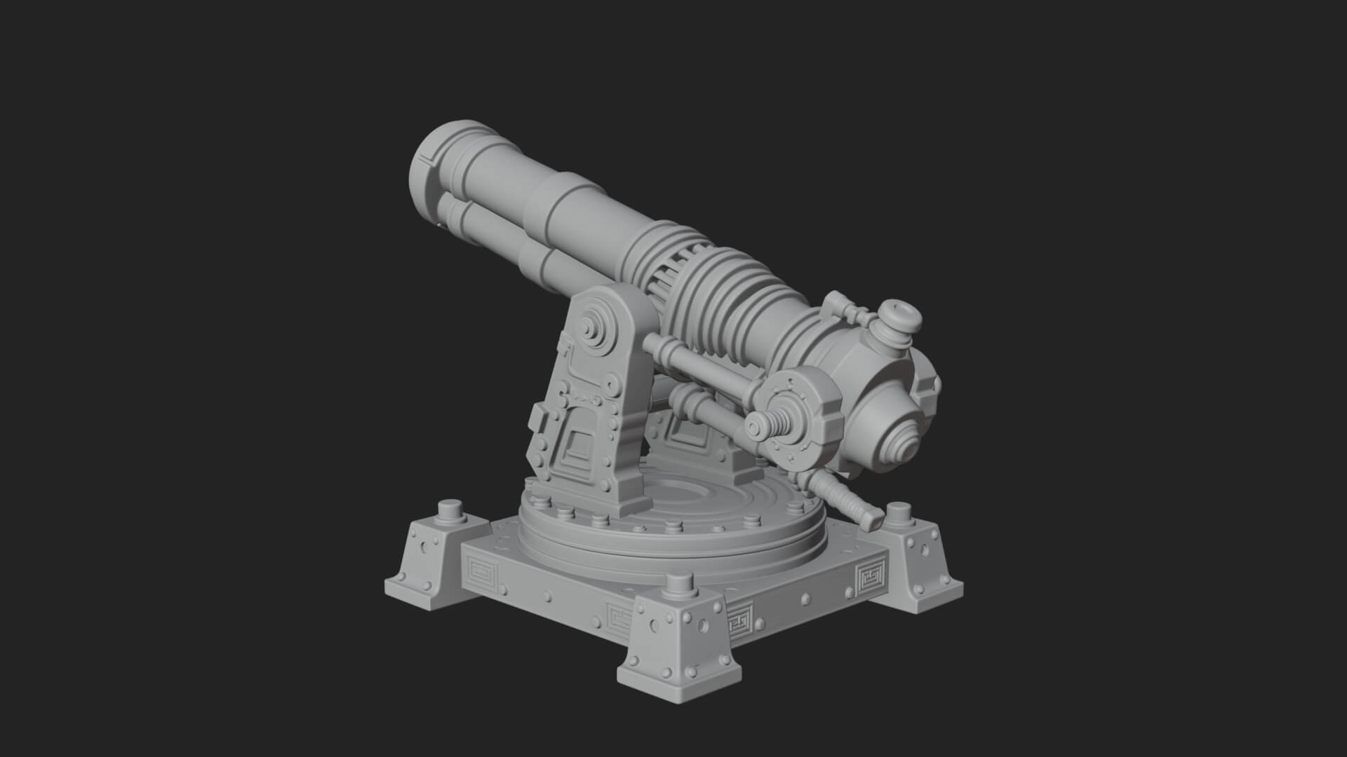 Pivot Mount Siege Mortar Model Design 1 3D Print Model 3D Model