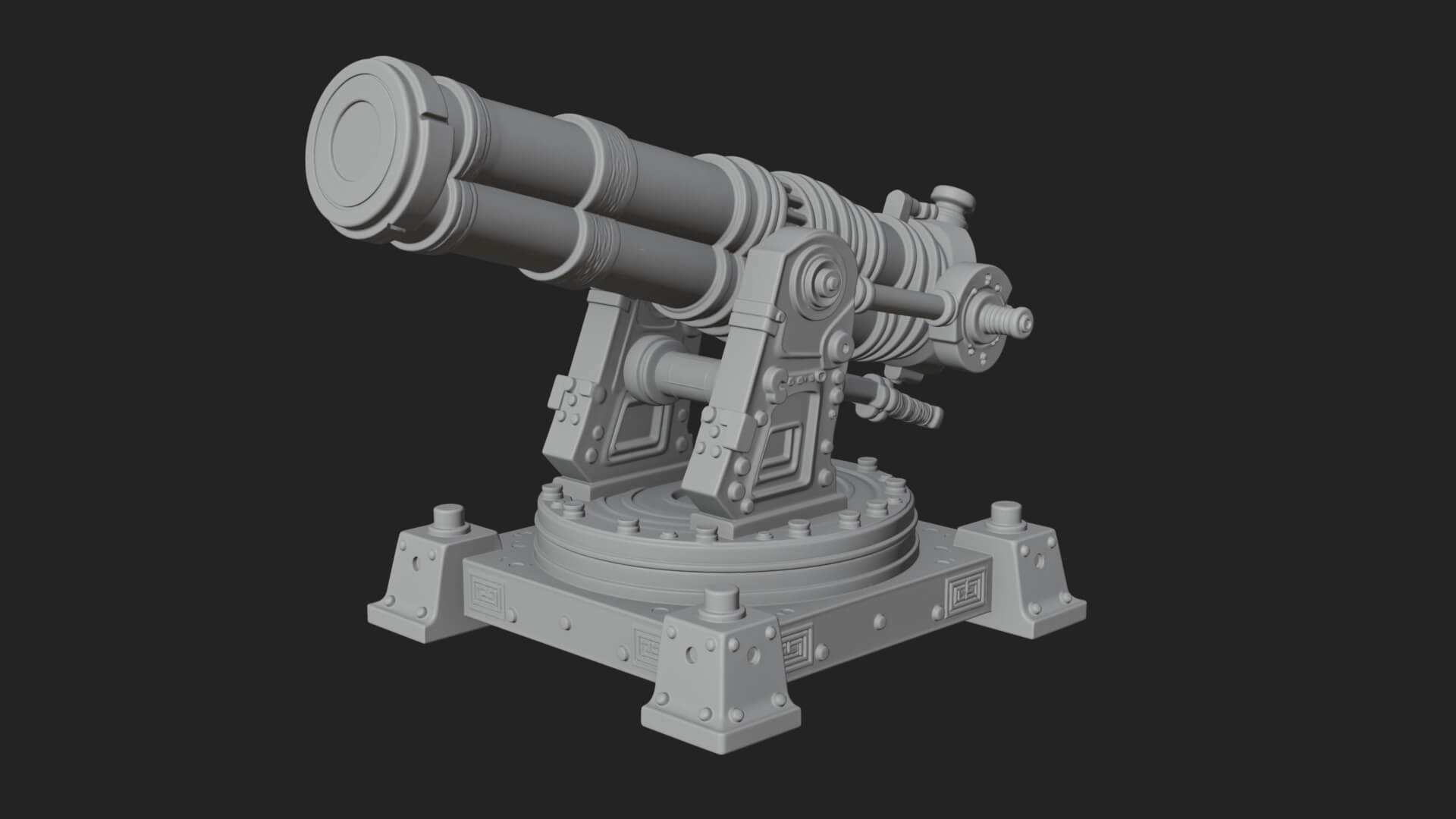 Pivot Mount Siege Mortar Model Design 1 3D Print Model 3D Model