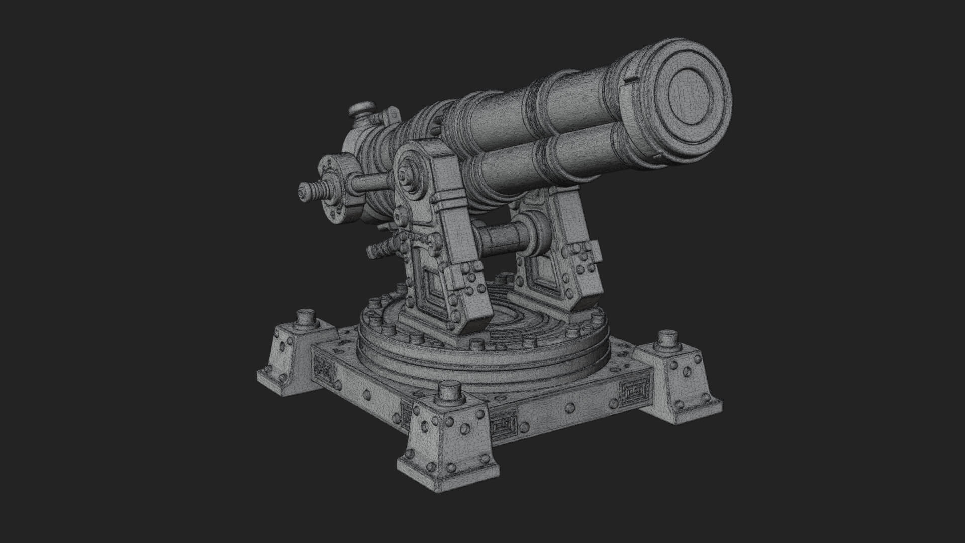 Pivot Mount Siege Mortar Model Design 1 3D Print Model 3D Model