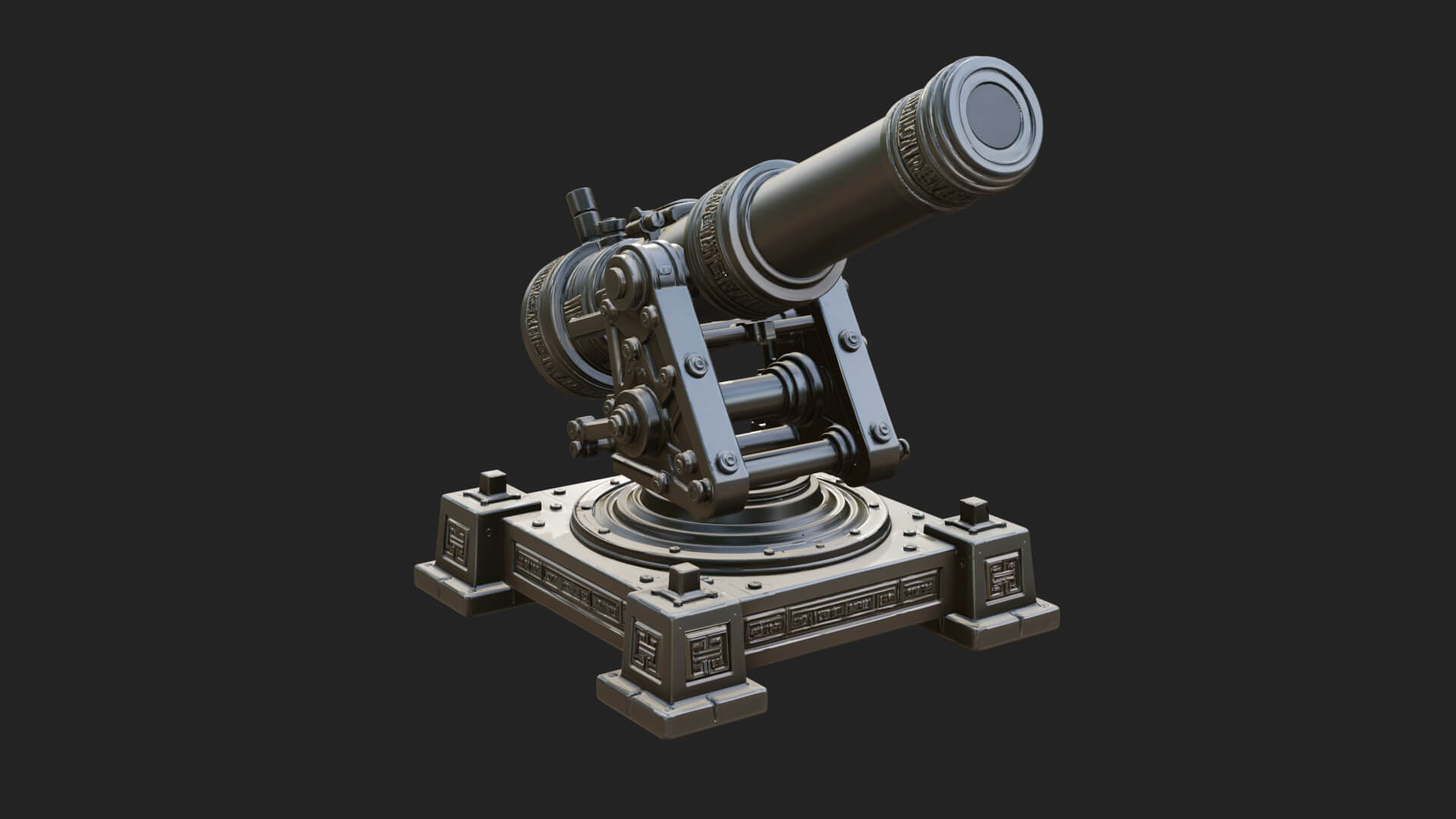 Pivot Mount Siege Mortar Model Design 2 3D Print Model 3D Model