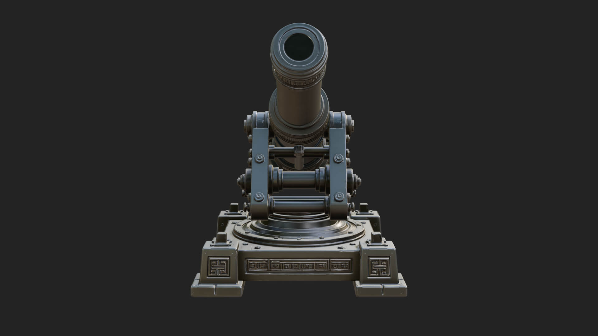 Pivot Mount Siege Mortar Model Design 2 3D Print Model 3D Model