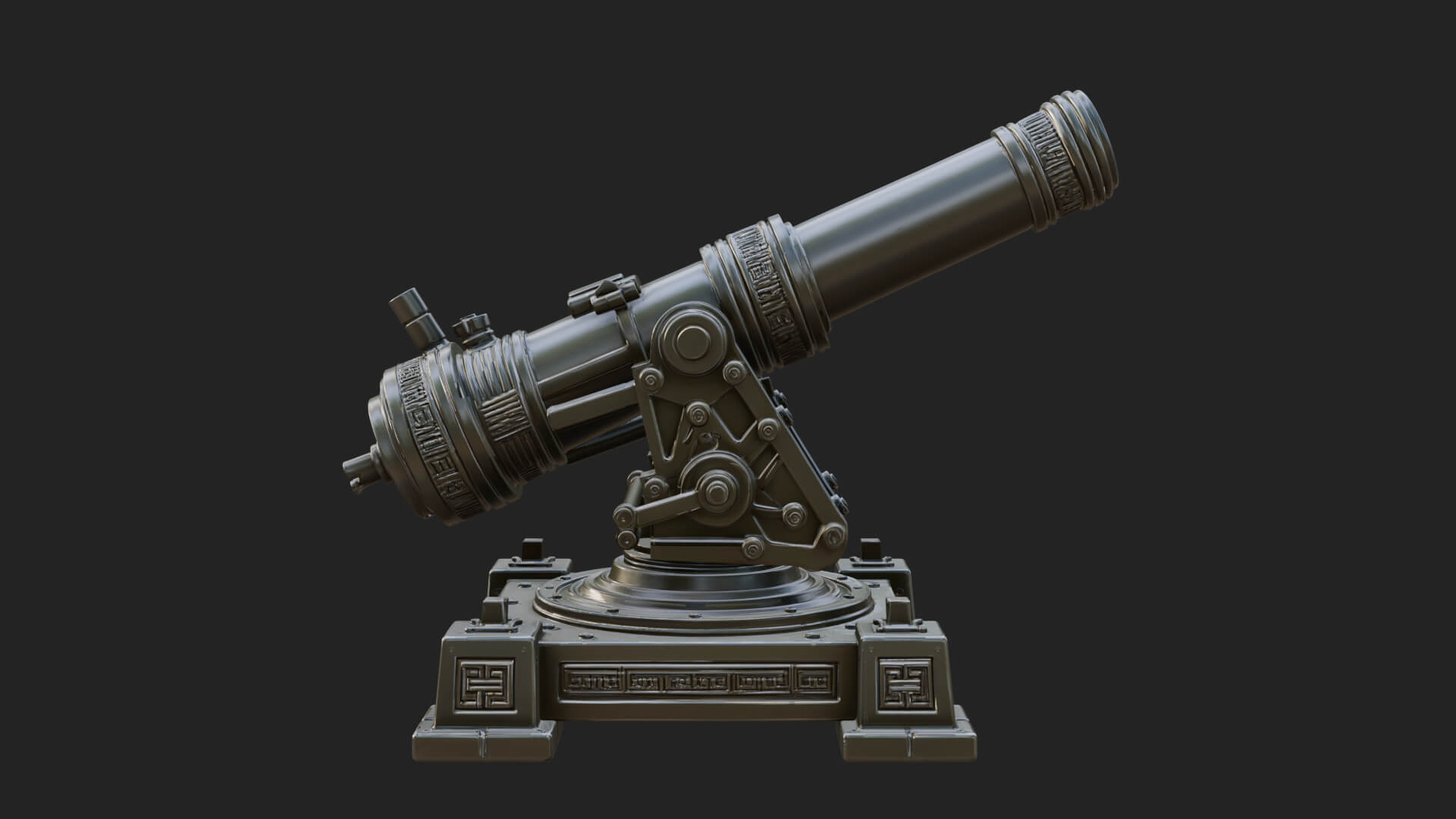 Pivot Mount Siege Mortar Model Design 2 3D Print Model 3D Model