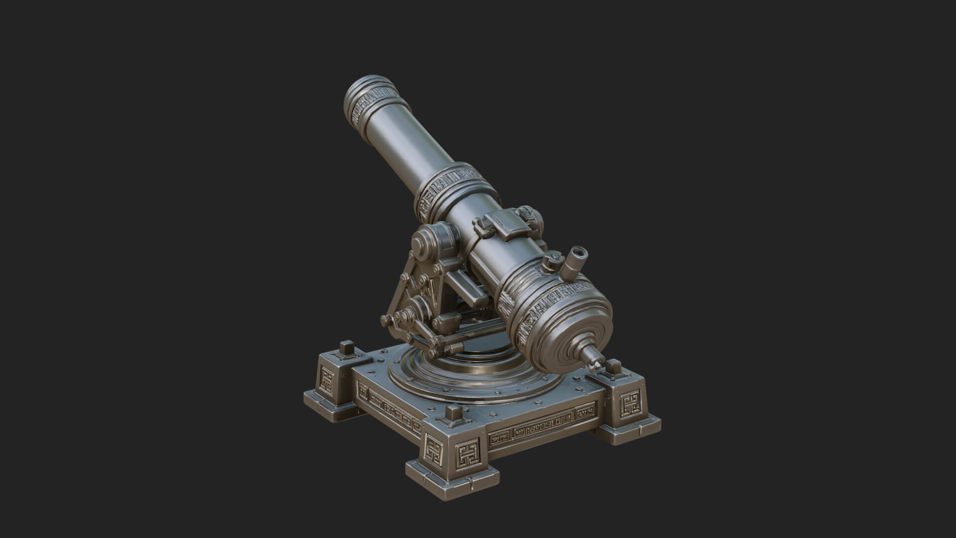 Pivot Mount Siege Mortar Model Design 2 3D Print Model 3D Model