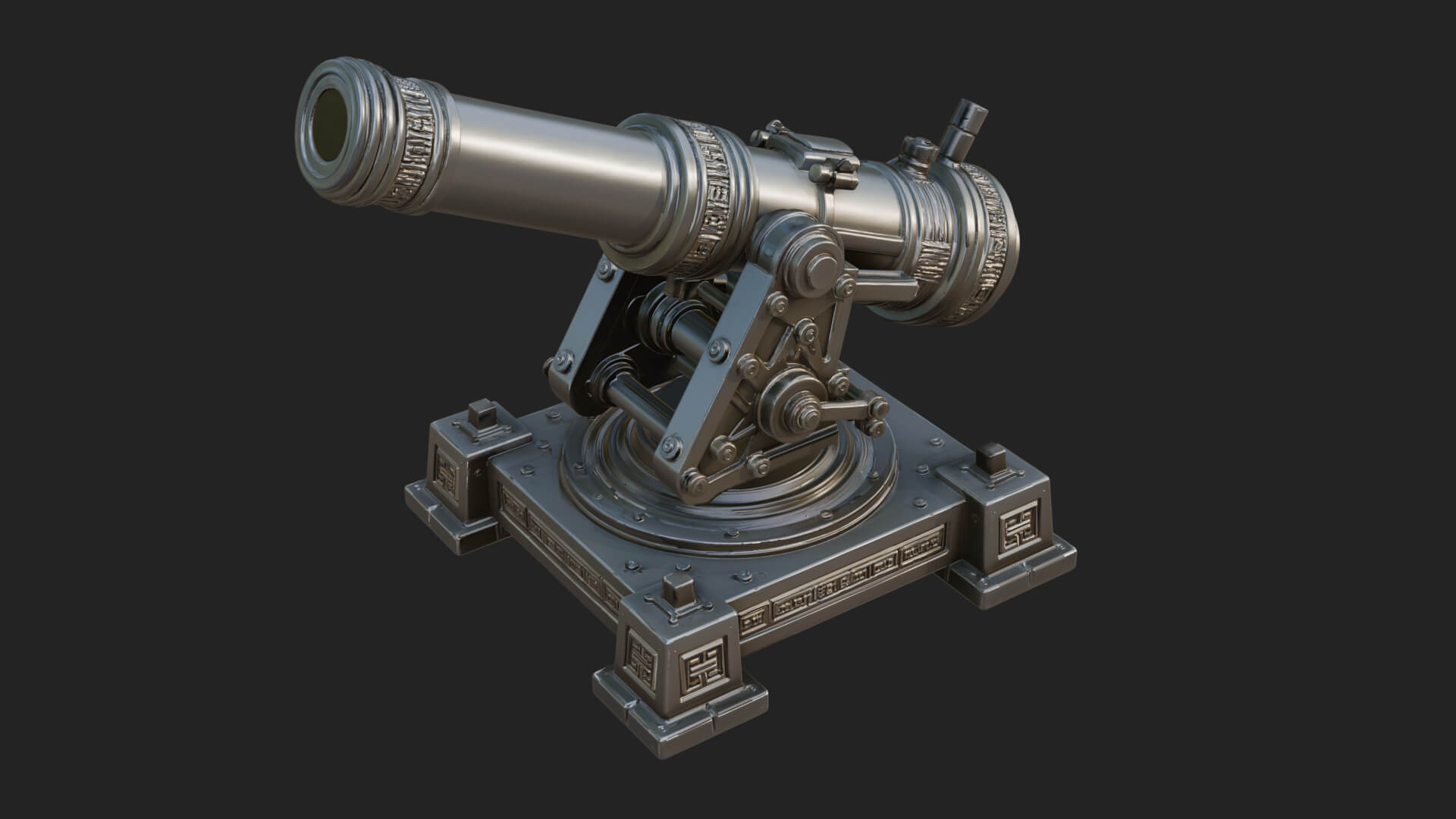 Pivot Mount Siege Mortar Model Design 2 3D Print Model 3D Model